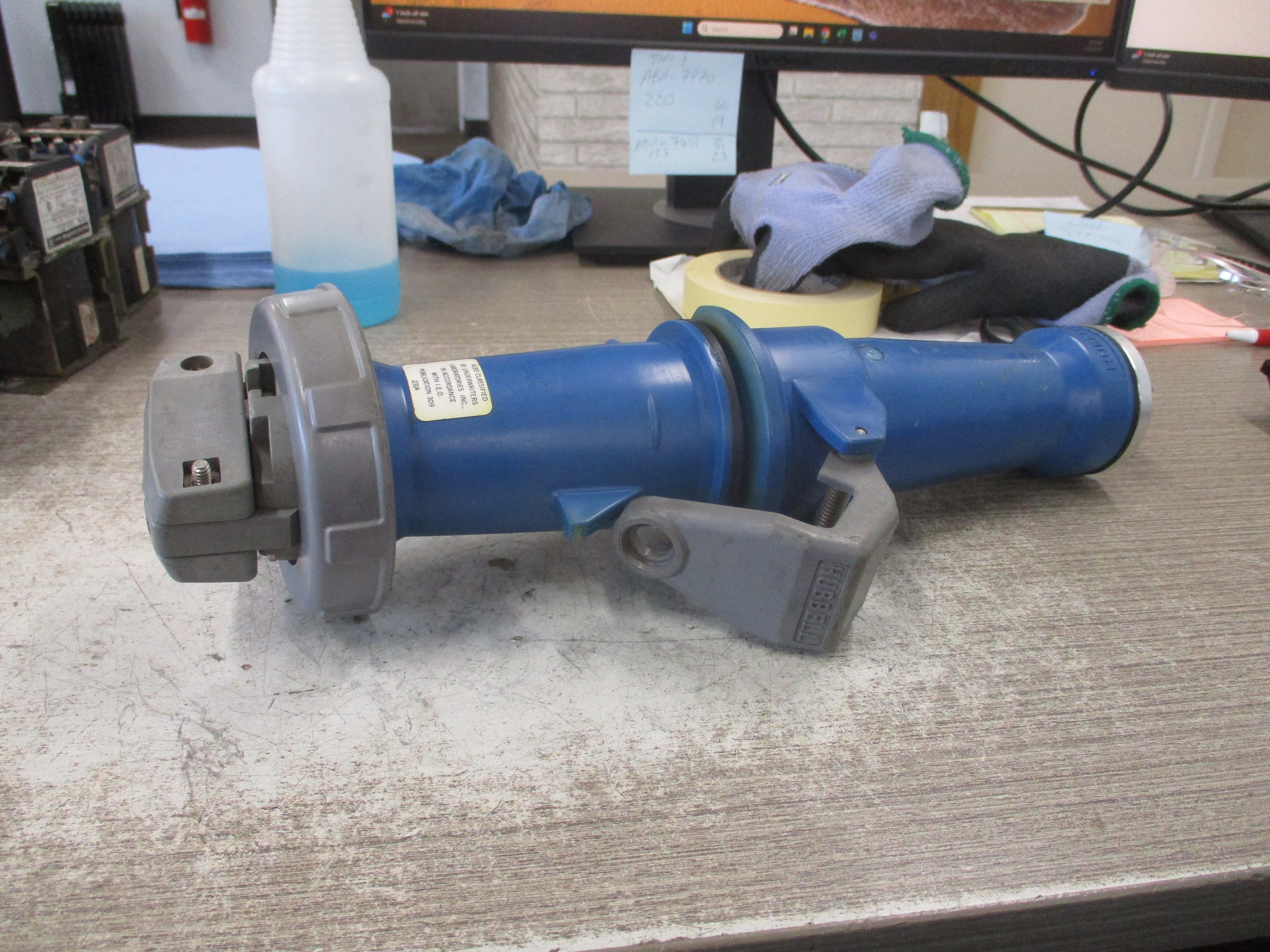 Hubbell Plug & Connector Set 530C2W/530P2W 5P 30A Conduit End *No Cover* Used