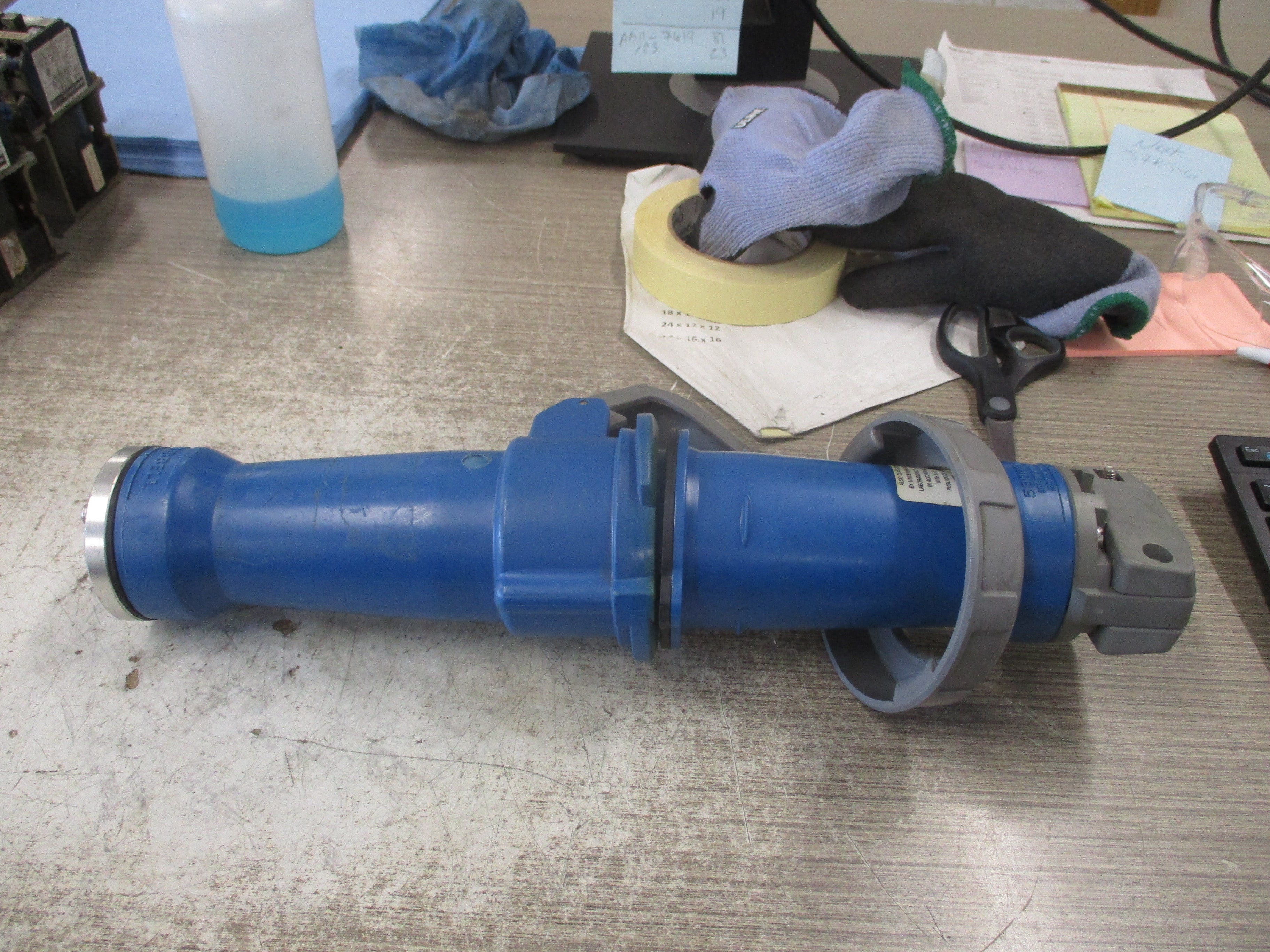 Hubbell Plug & Connector Set 530C2W/530P2W 5P 30A Conduit End *No Cover* Used