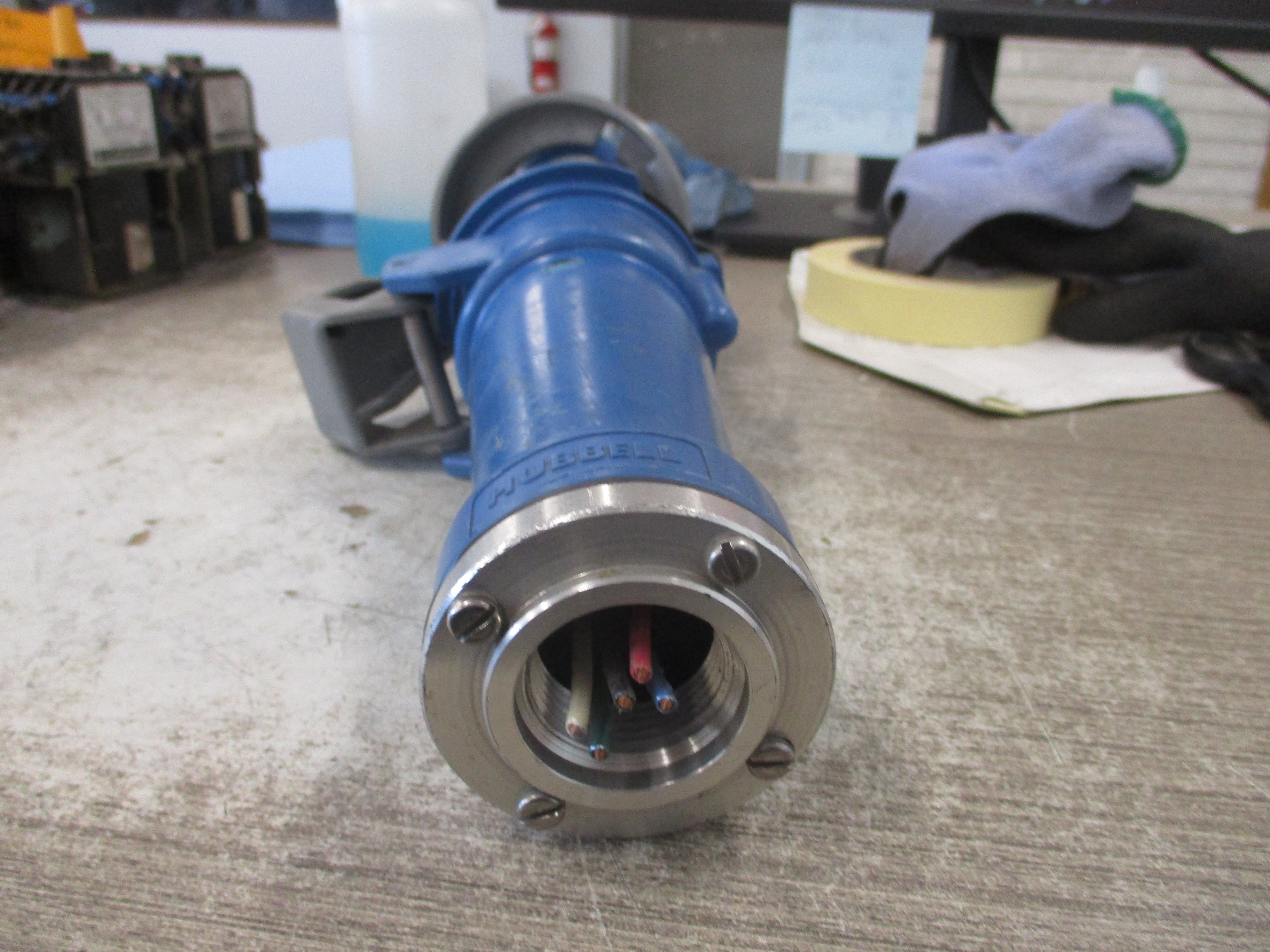 Hubbell Plug & Connector Set 530C2W/530P2W 5P 30A Conduit End *No Cover* Used