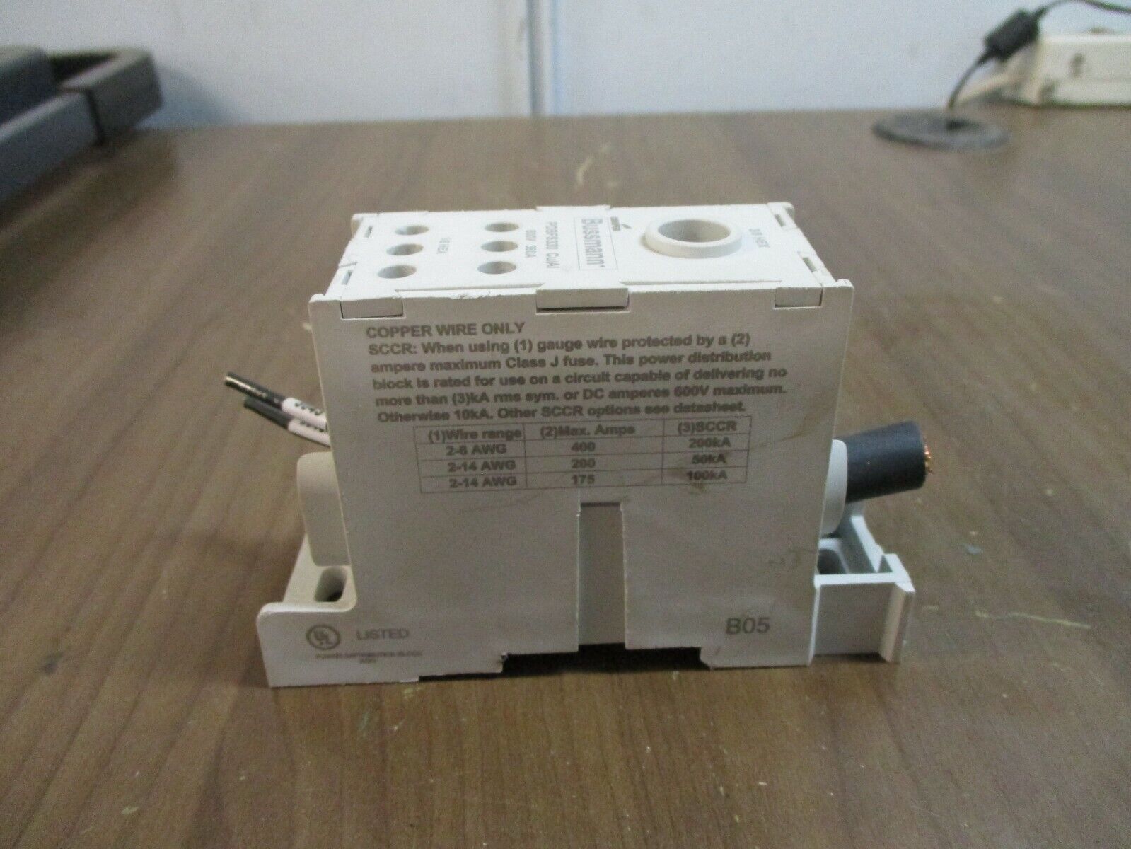 Cooper Bussmann Power Distribution Block PDBFS330 380A 600V 1P Used