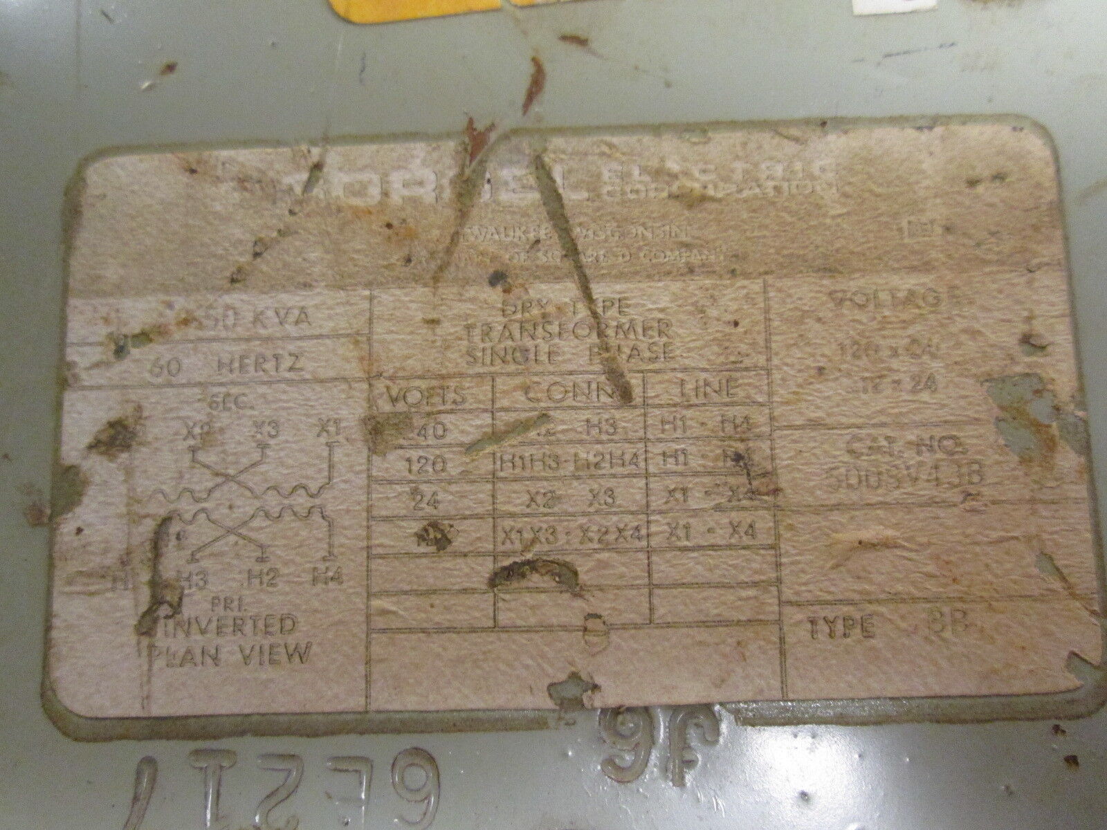 Sorgel Buck Boost Transformer 500SV43B 0.5KVA Pri: 120/240V Sec: 24V 1Ph Used