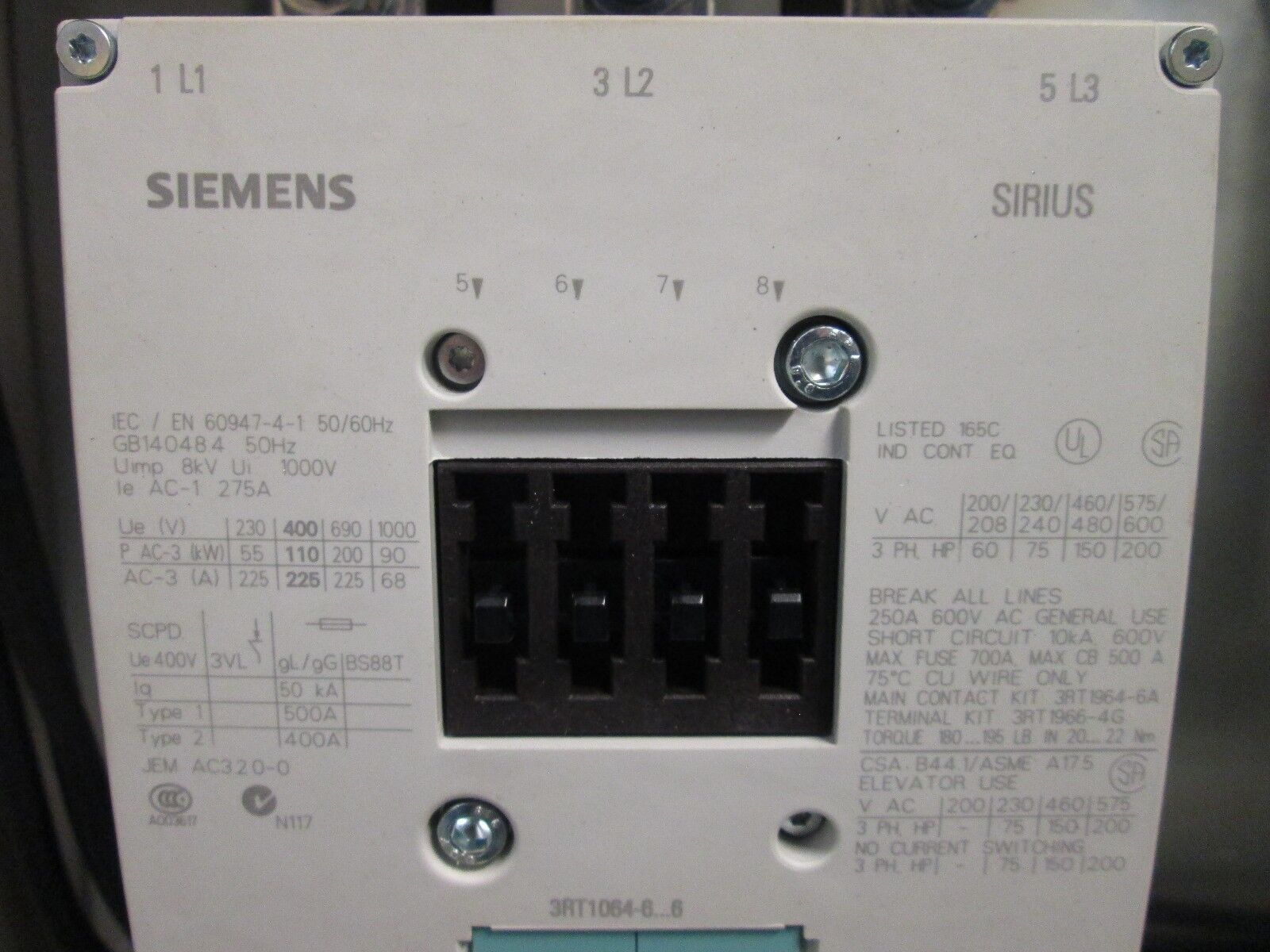 Siemens Enclosed Starter 3RT1064-6...6 120-127V Coil Rittal AE 1360 Enclosure