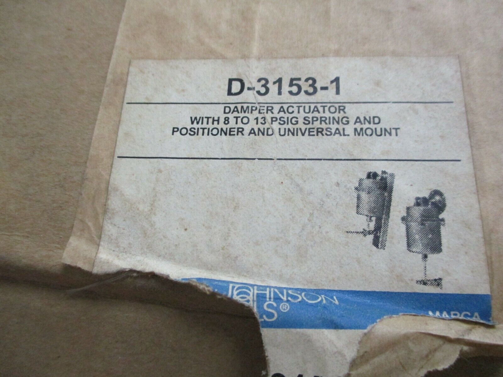 Johnson Controls Damper Actuator D-3153-1 8-13 PSIG Spring Universal Mount