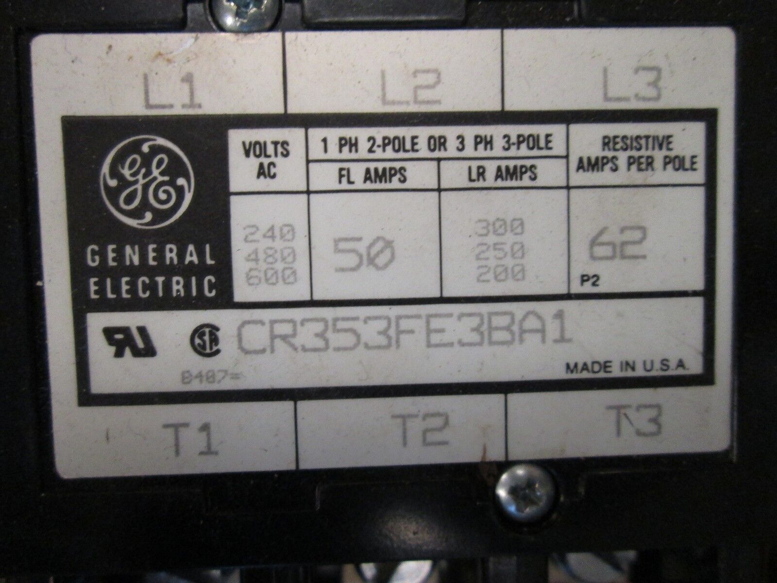 GE Combination CR353FE3BA1 w/ Advance Controls Rotary Switch Nema 12/13 New