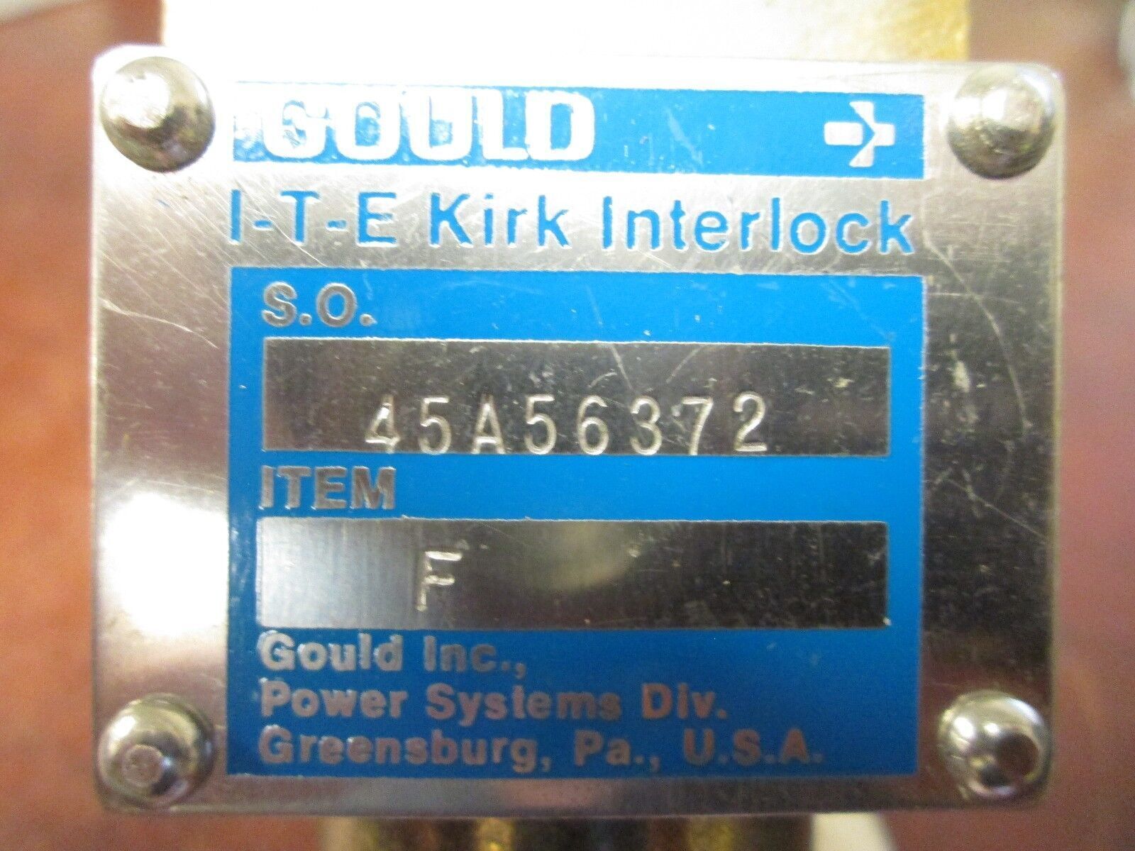ITE/Gould Kirk Interlock 45A56372 2-Piece Used