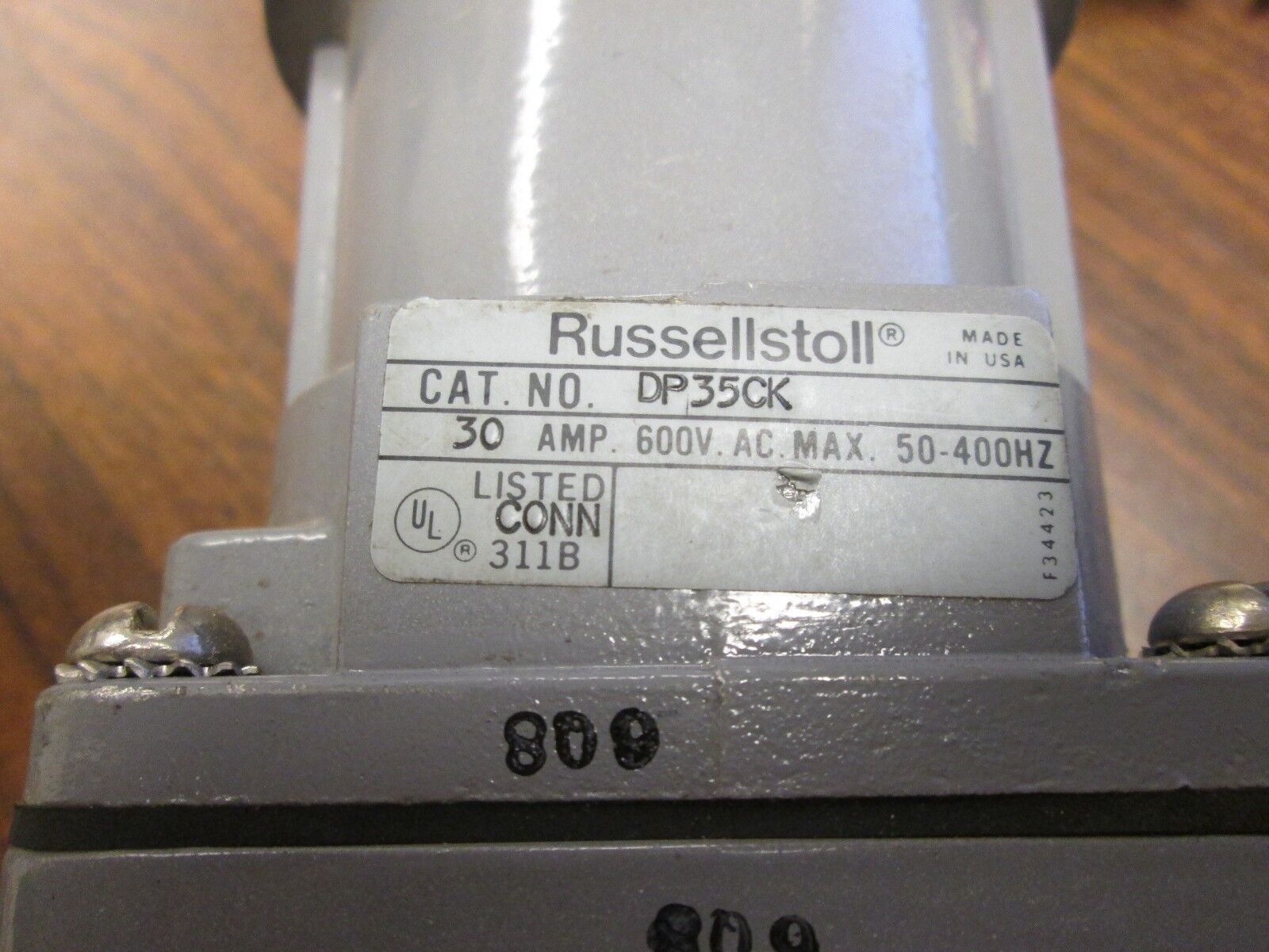 RussellStoll Receptacle DP35CK 30A 600V 50-400Hz