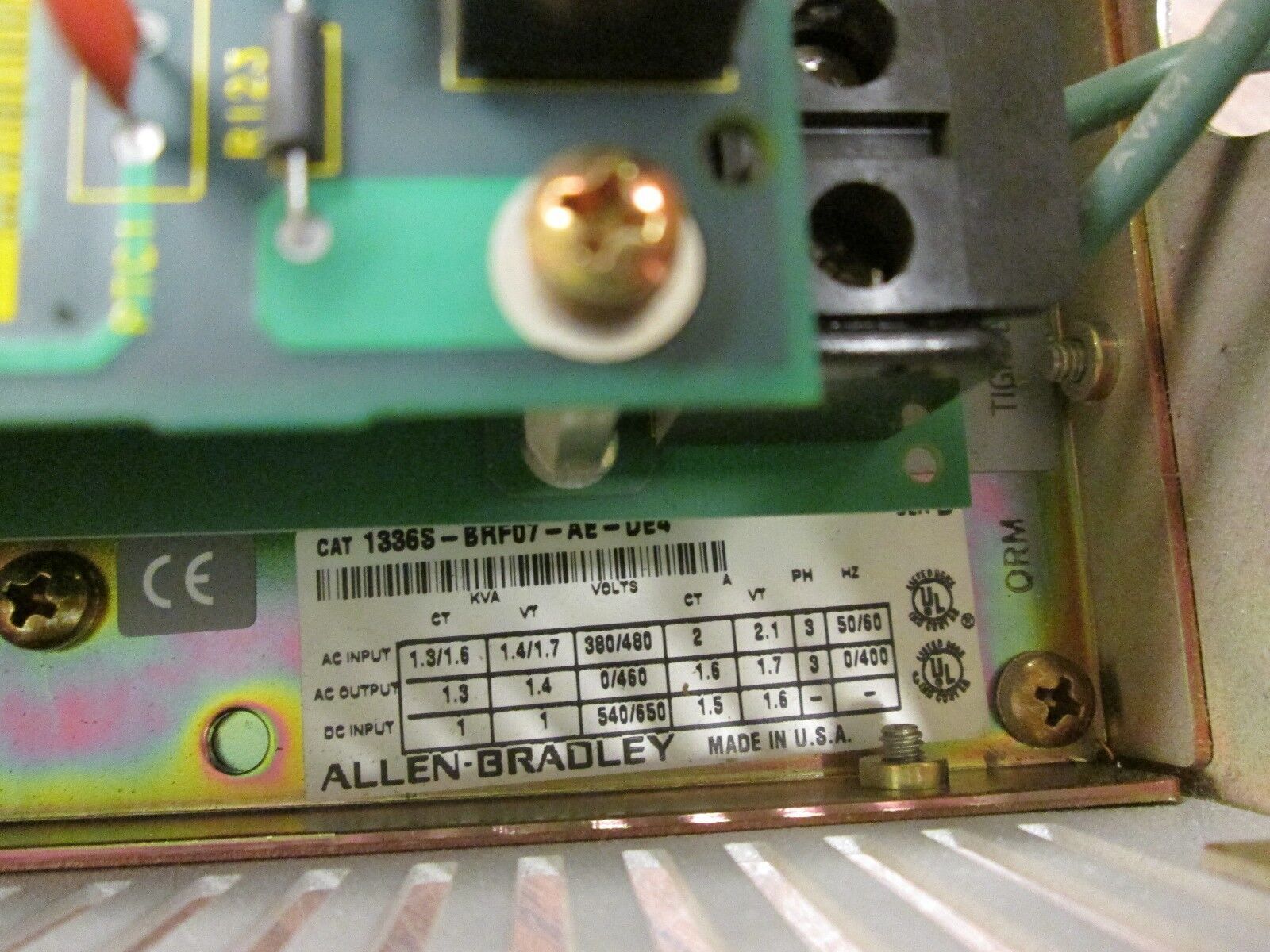 Allen-Bradley 1336 Plus AC Drive 1336S-BRF07-AE-DE4 0.75HP Used- no cover screw