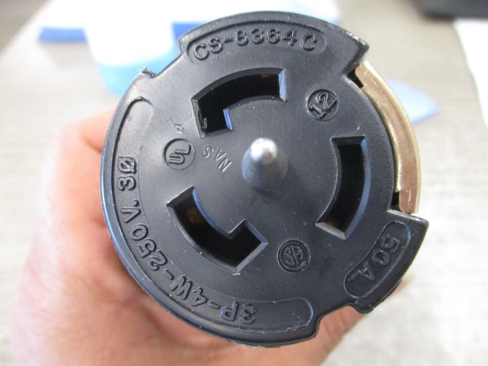 Hubbell Twist-Lock Connector CS-8364C 50A 250V 3P 4W 3Ph Used