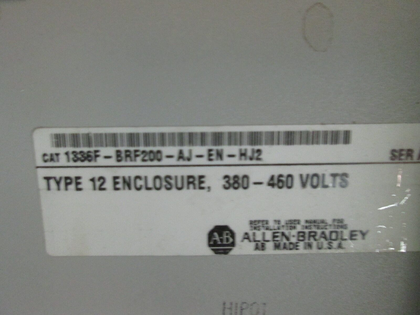 Allen-Bradley 1336 Plus II Drive 1336F-BRF200-AJ-EN-HJ2 20HP w/ L6 Board Used