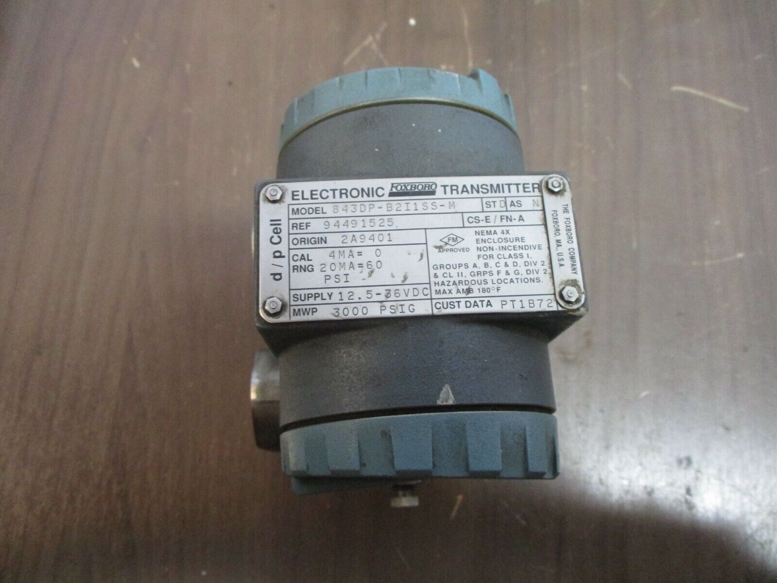 Foxboro Electronic Transmitter 843DP-B2I1SS-M 12.5-36VDC 3000PSIG Used