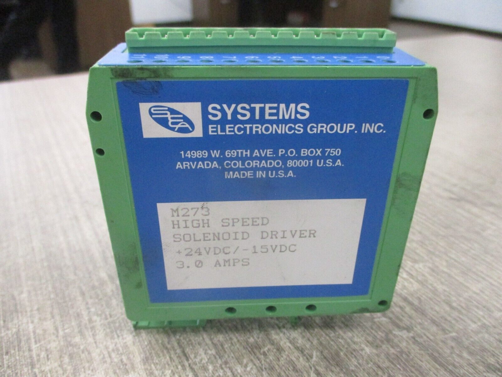 SEA High Speed Solenoid Driver M273 +24VDC/-15VDC 3.0A Used