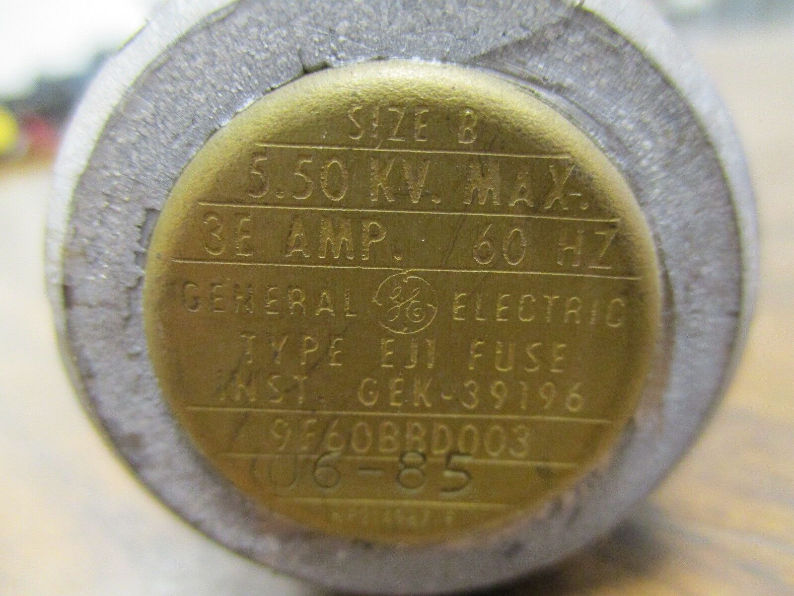 GE Type EJ1 Fuse 9F60BBD03 3E 5.5KV Used