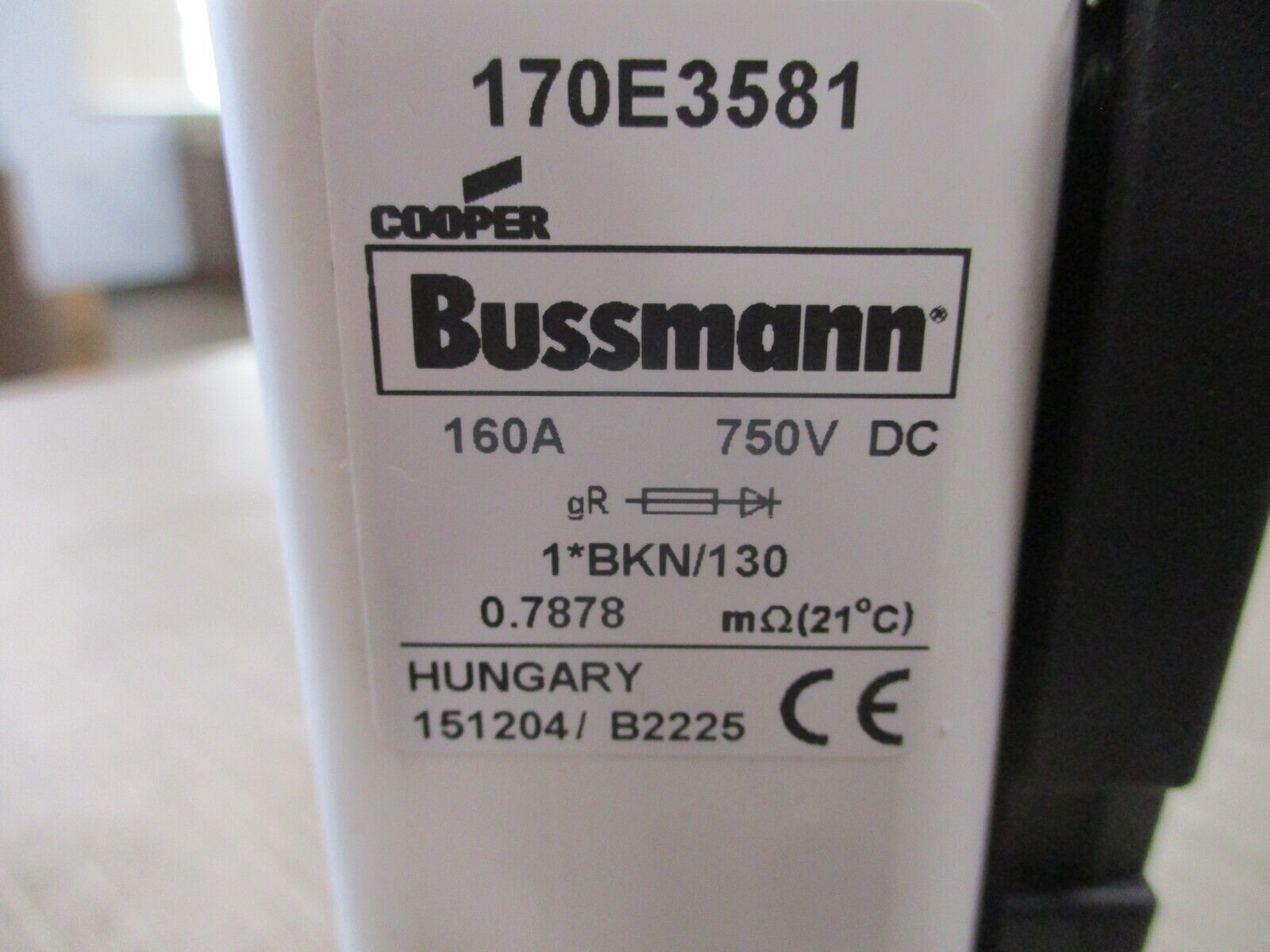 Cooper Bussmann Fuse 170E3581 160A 750V New Surplus