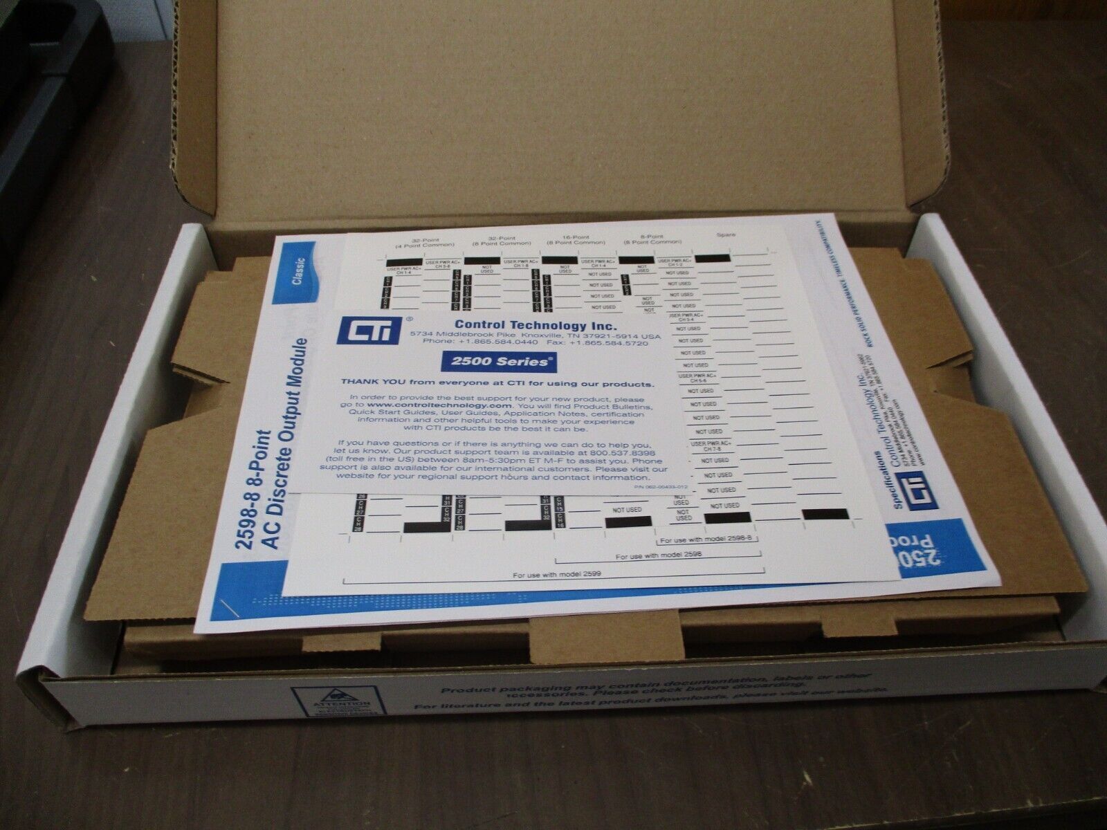 Control Technology Output Module 2598-8 Rev. 006 8PT New Surplus