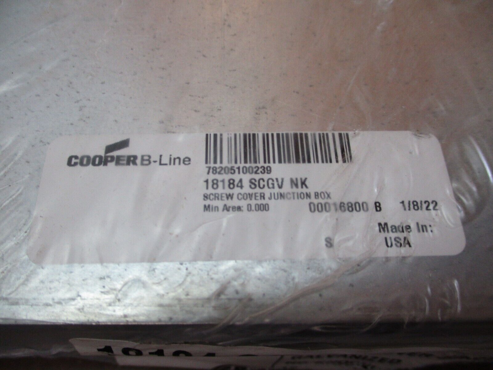 Cooper B-Line Screw Cover Junction Box 18184 SCGV NK Size: 18" x 18" x 4"