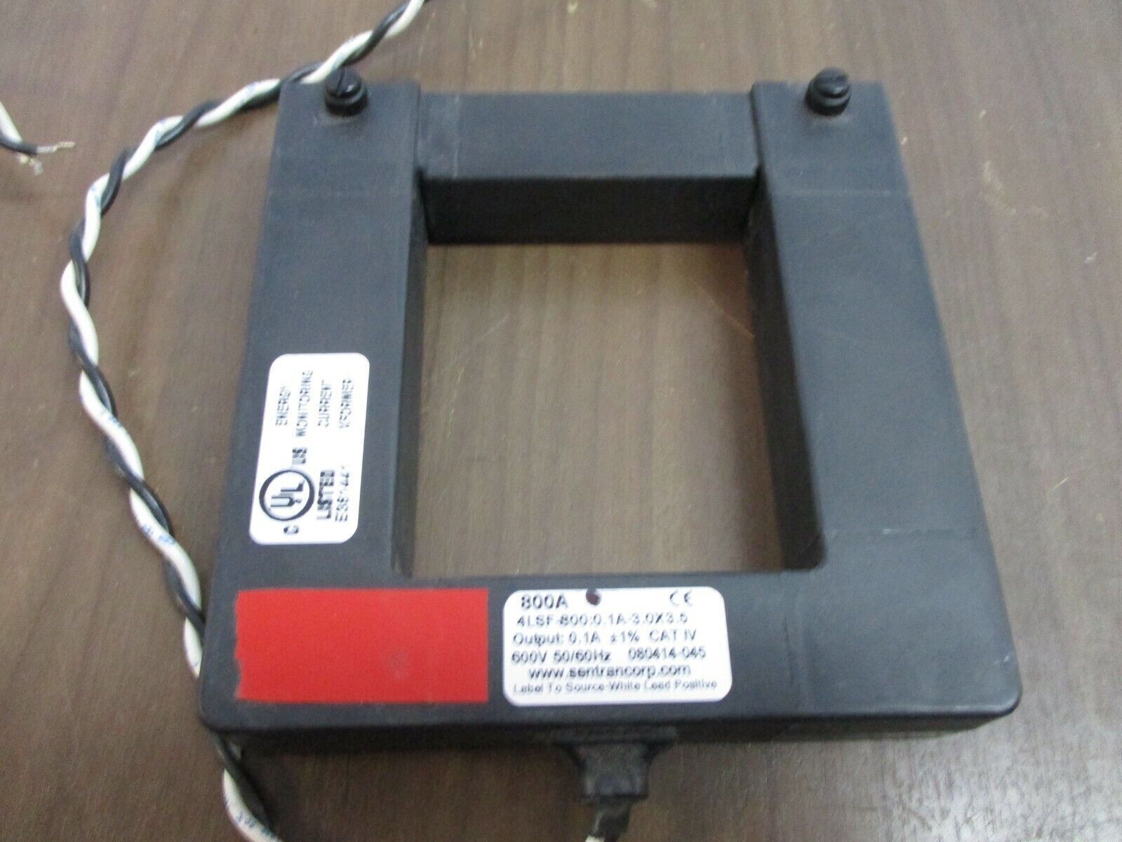 Sentran Current Sensor 4LSF-800:0.1A-3.0X3.5 800A 600V 50/60Hz Output: 0.1A Used