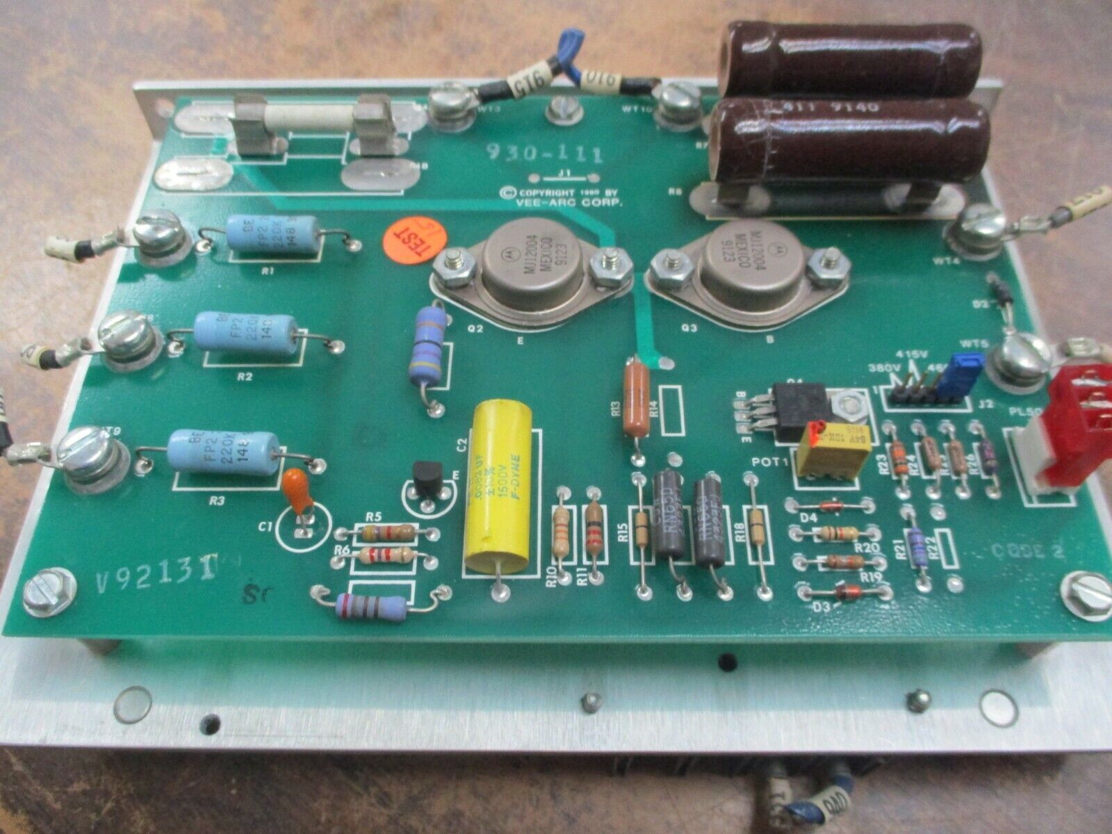 Vee-Arc Discharge Board 930-111 Used