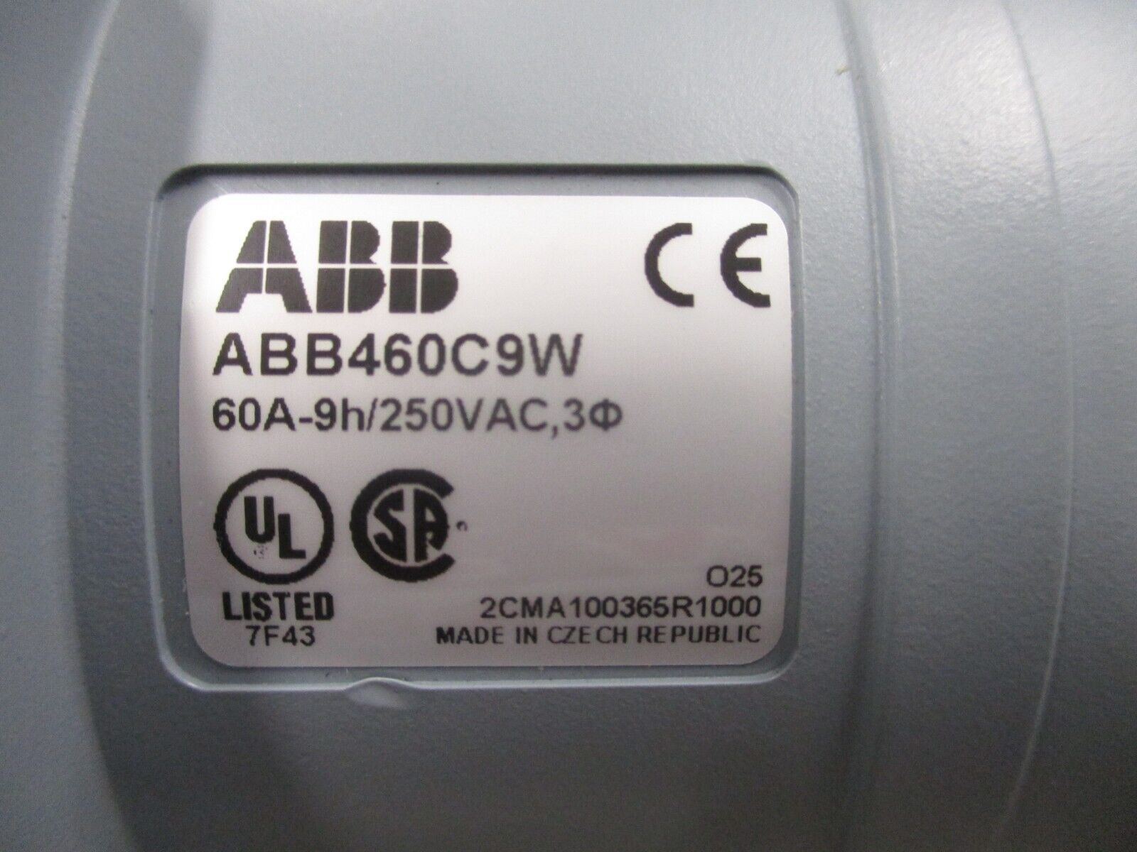 ABB Watertight Connector ABB460C9W 60A 250V 3Ph *Wire End* Used