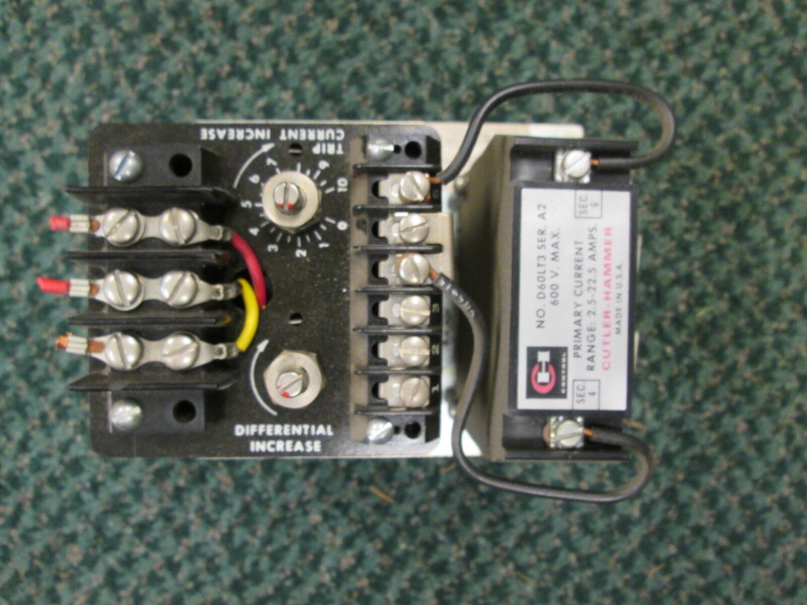 Cutler-Hammer Current Relay D60LA0 2.5-22.5A 600V