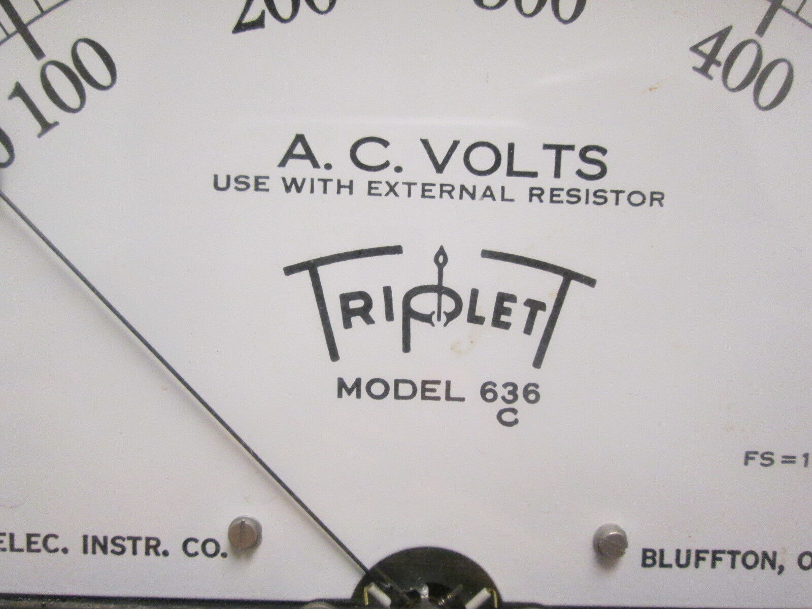 Triplett AC Volt Meter 636 Range: 0-500V Used
