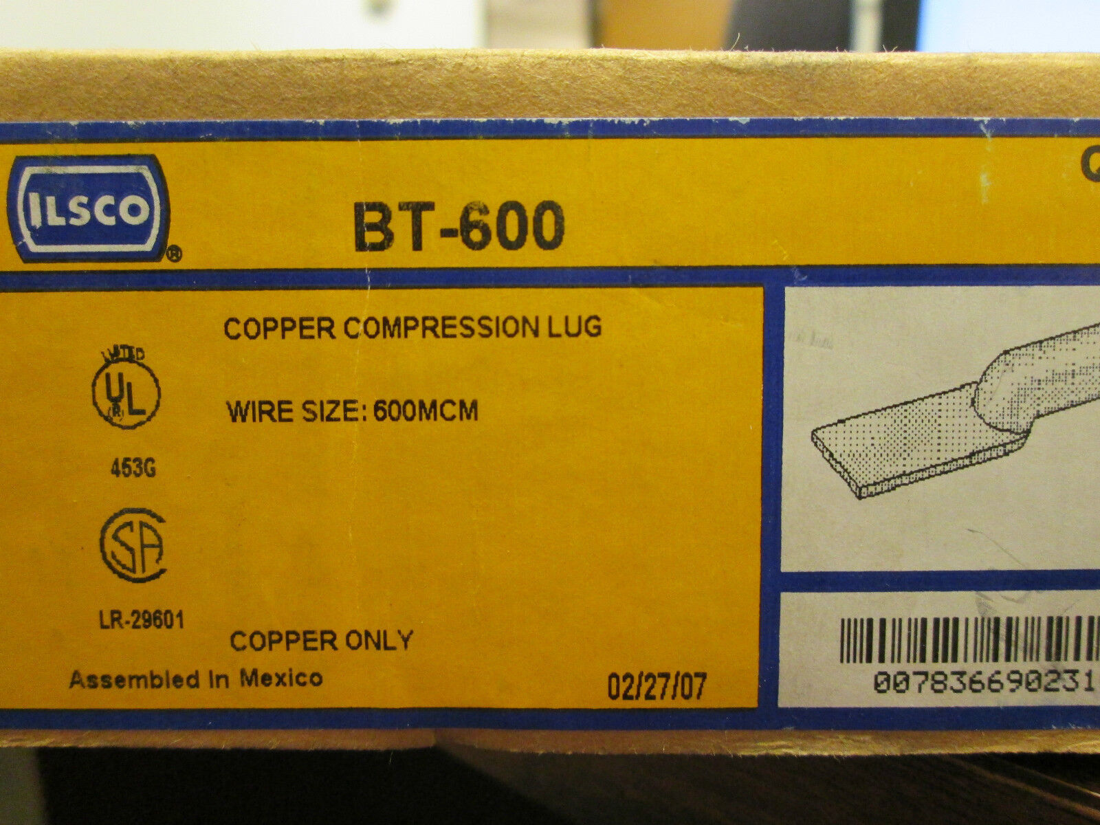 ILSCO BT-600 New In Box Of 6 Compression Lug 600 MCM
