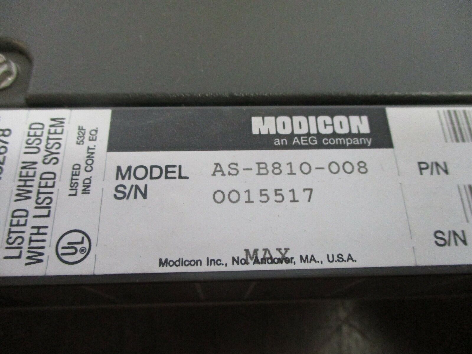 AEG Modicon Isolated Output Module AS-B810-008 115VAC New Surplus