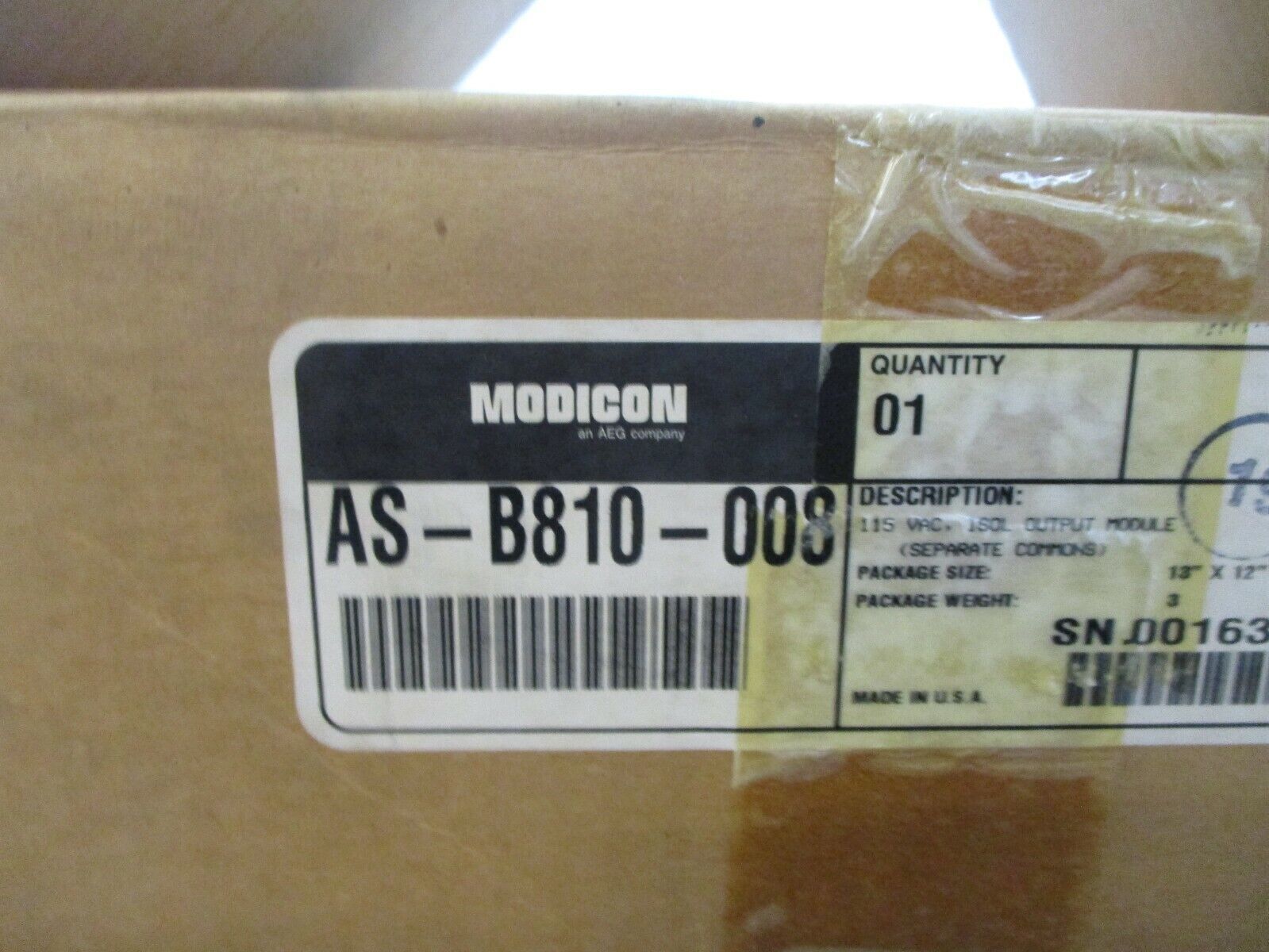 AEG Modicon Isolated Output Module AS-B810-008 115VAC New Surplus