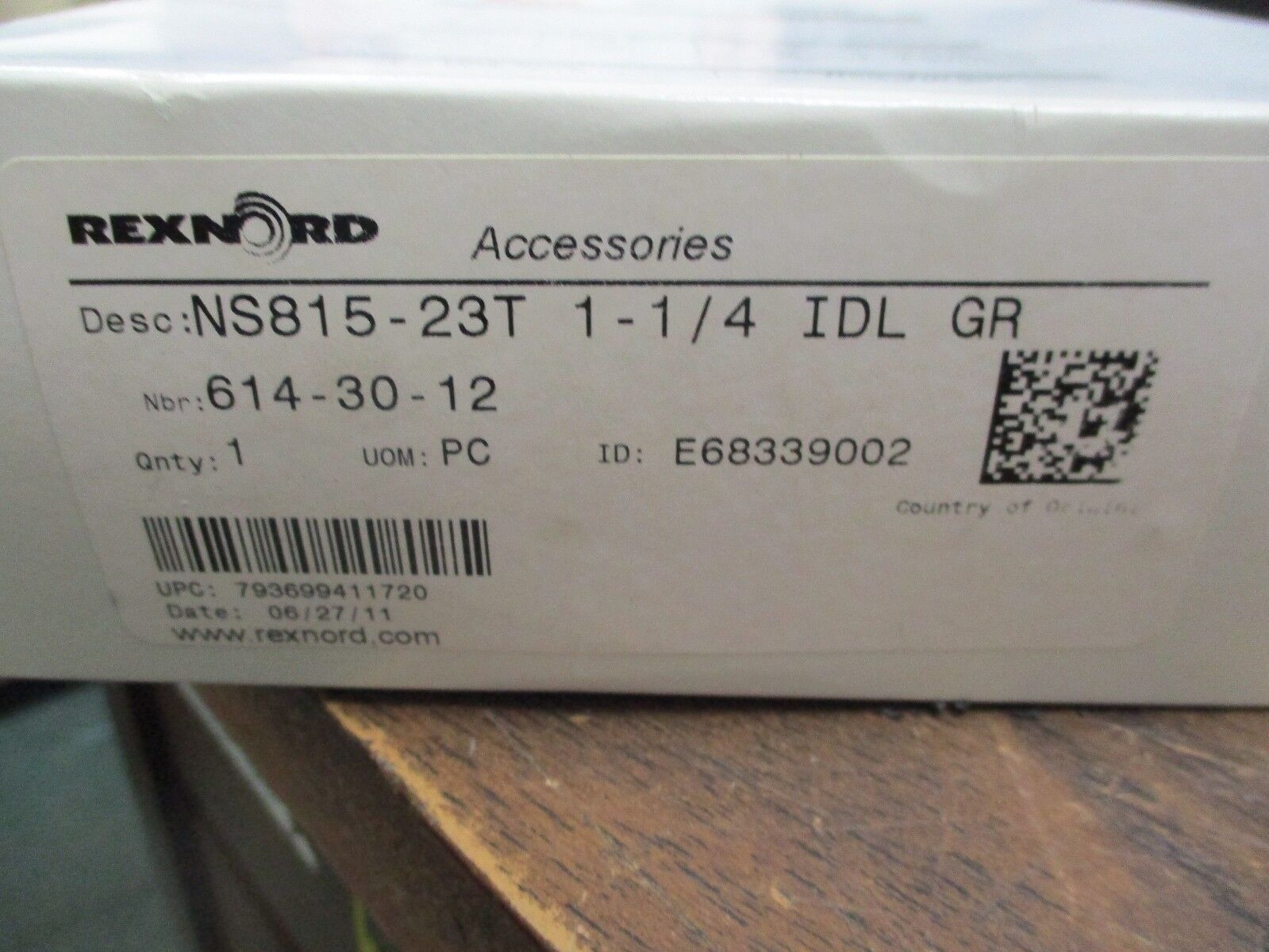 Rexnord Idler Roller Chain Sprocket 614-30-12 NS815-23T 1-1/4 IDL GR New Surplus