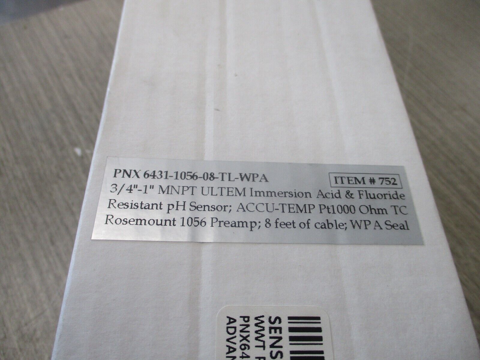 Advanced Sensor Tech Immersion Acid & Fluoride Resistant PH Sensor New Surplus