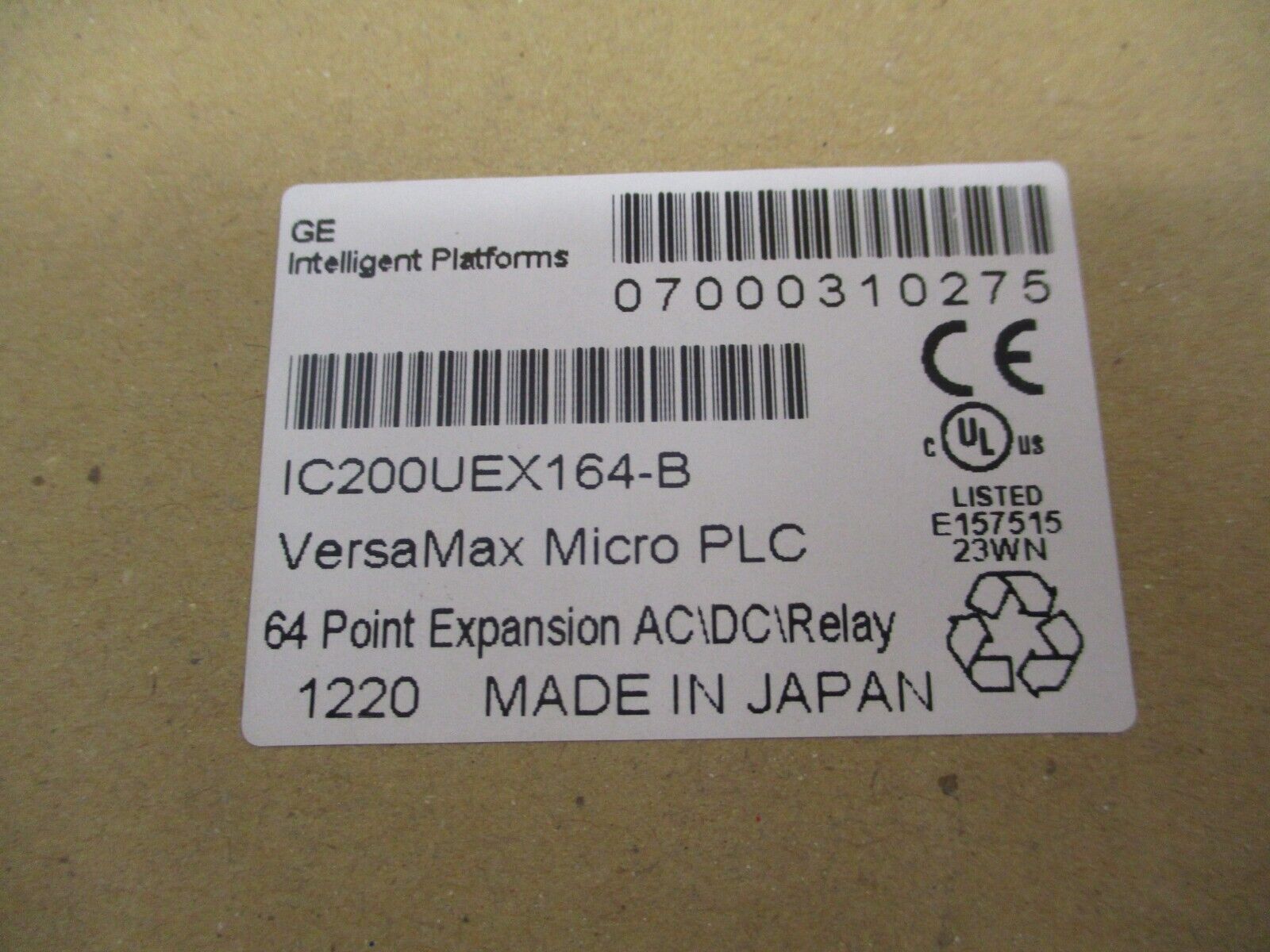 GE VersaMax 64 PT Expansion AC/DC/Relay Module IC200UEX164-B New Surplus