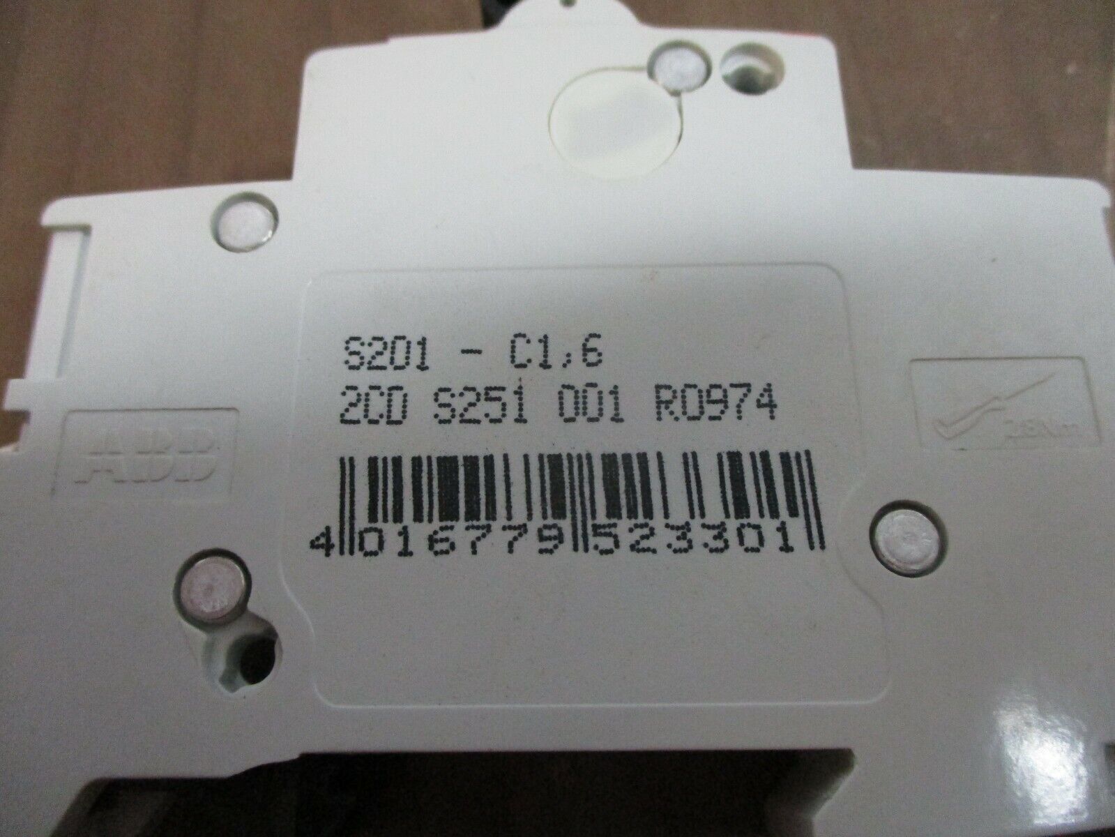 ABB Circuit Breaker S201-C1,6 1.6A 230/400V 1P *Lot of 2* Used