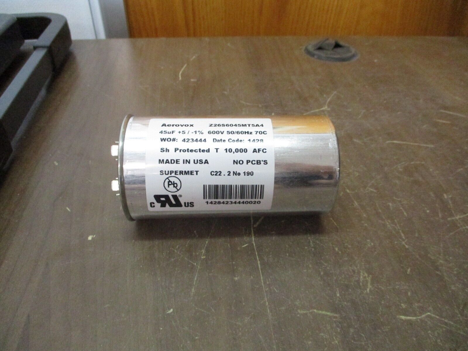 Aerovox Capacitor Z26S6045MT5A4 45uF 600V 50/60Hz Used