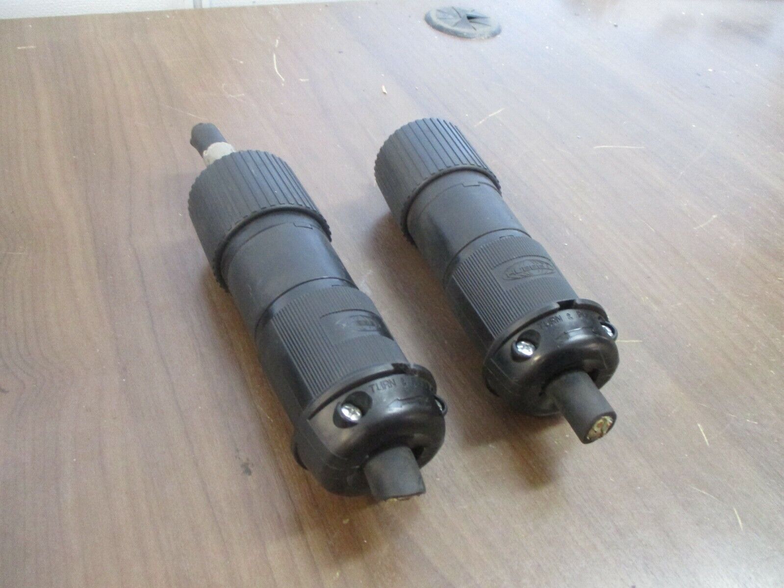 Hubbell Plug & Connector Set HBL2621EBK 30A 250V *Lot of 2* Used