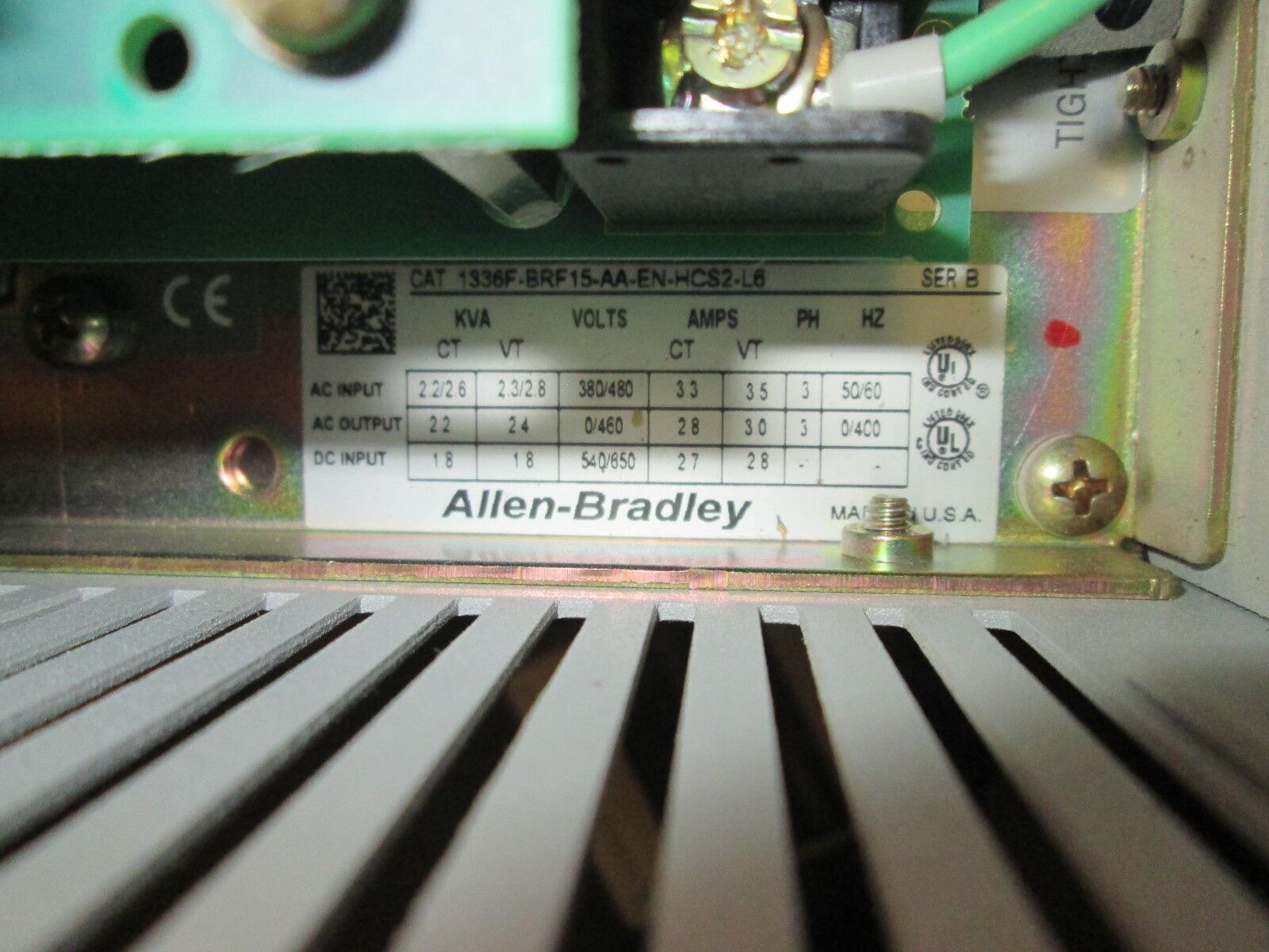 Allen-Bradley 1336 Plus AC Drive w L6 Board 1336F-BRF15-AA-EN-HCS2-L6 1.5HP Used