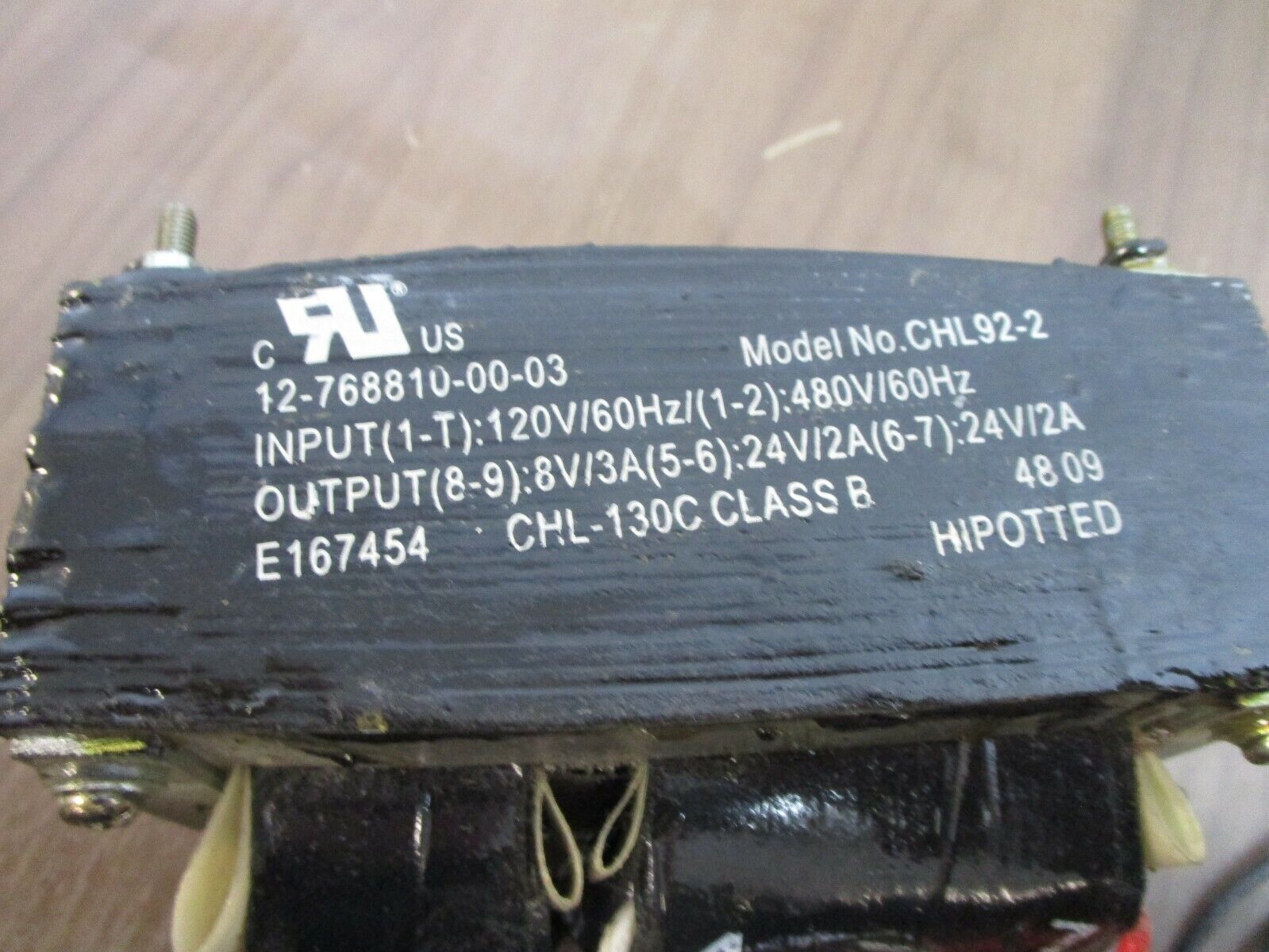 Cutler-Hammer CHL92-2 Transformer 12-768810-00-03 Pri: 120/480V Sec: 8/24V Used