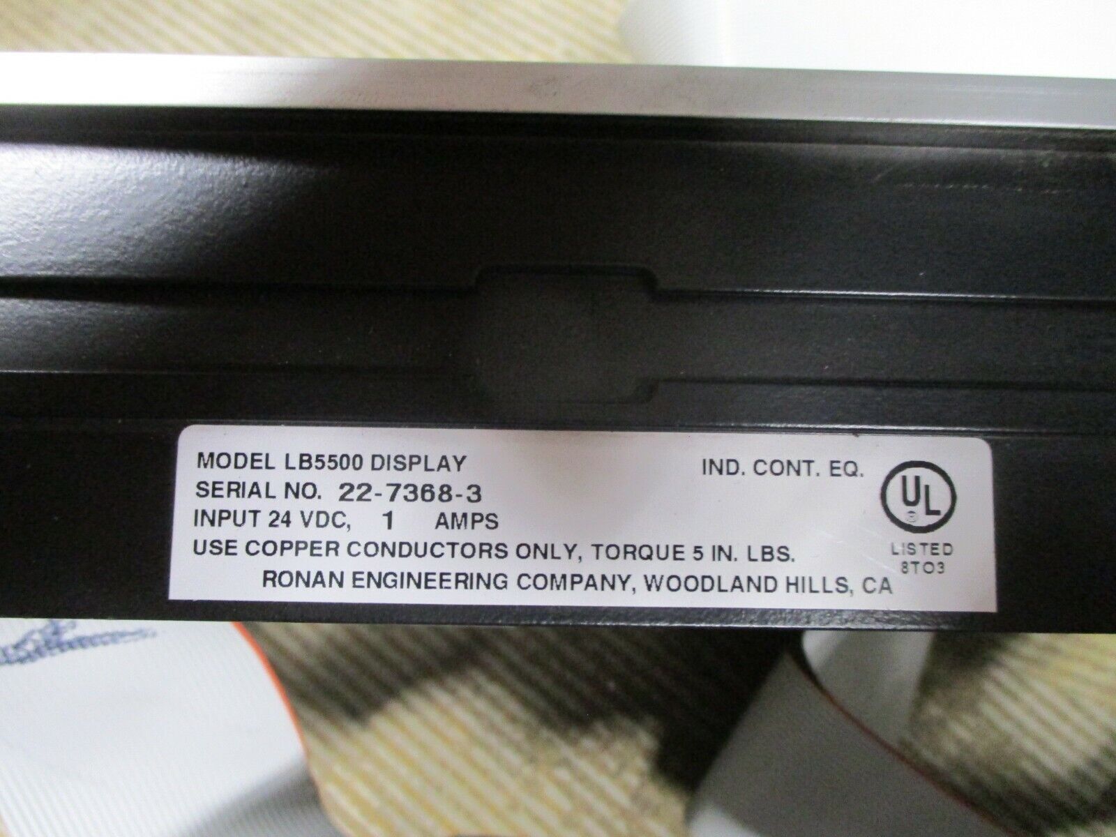 Ronan Display LB5500 24VDC 1A Used