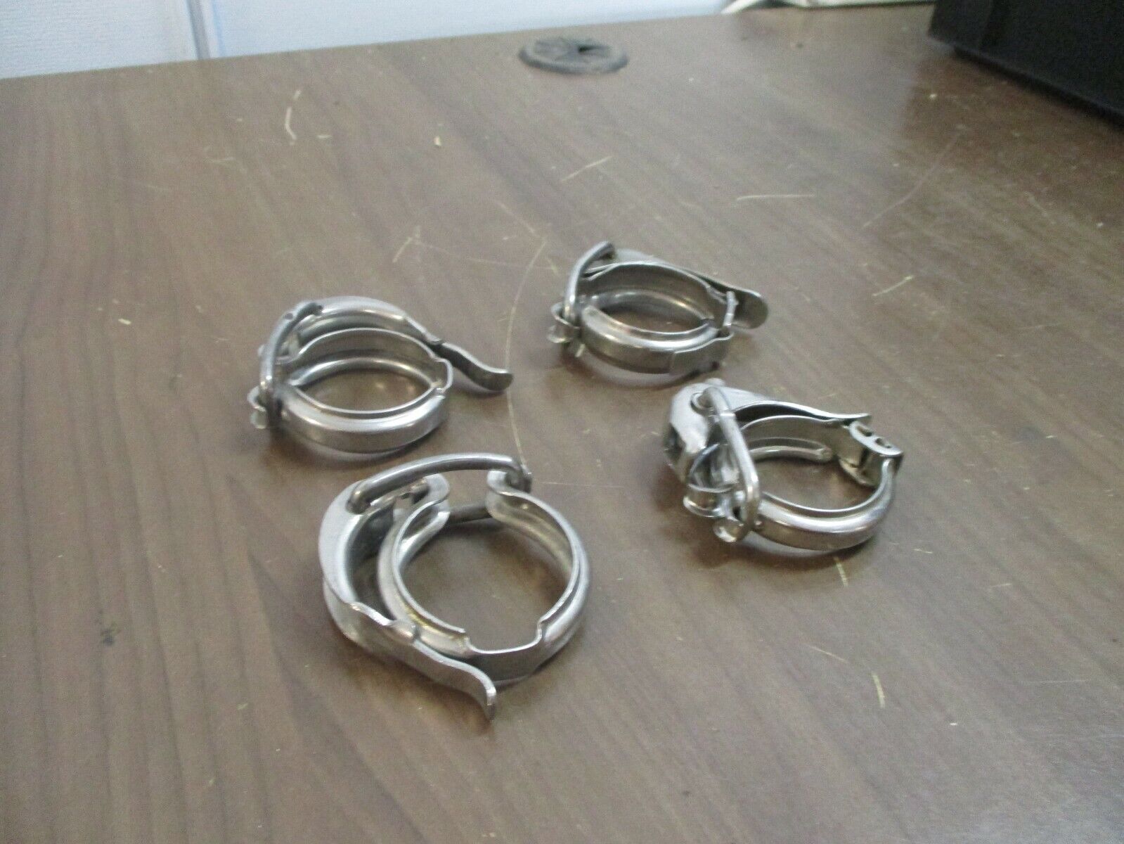 Misc. Brand Stainless Steel Sanitary Clamp Size: 1/2" *Lot of 4* Used