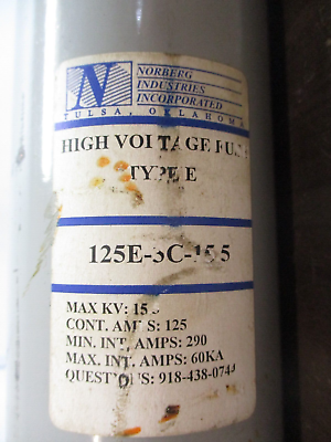 Littelfuse Powr-Gard Fuse 125E-3C-15.5 125E 15.5kV 50/60Hz Used