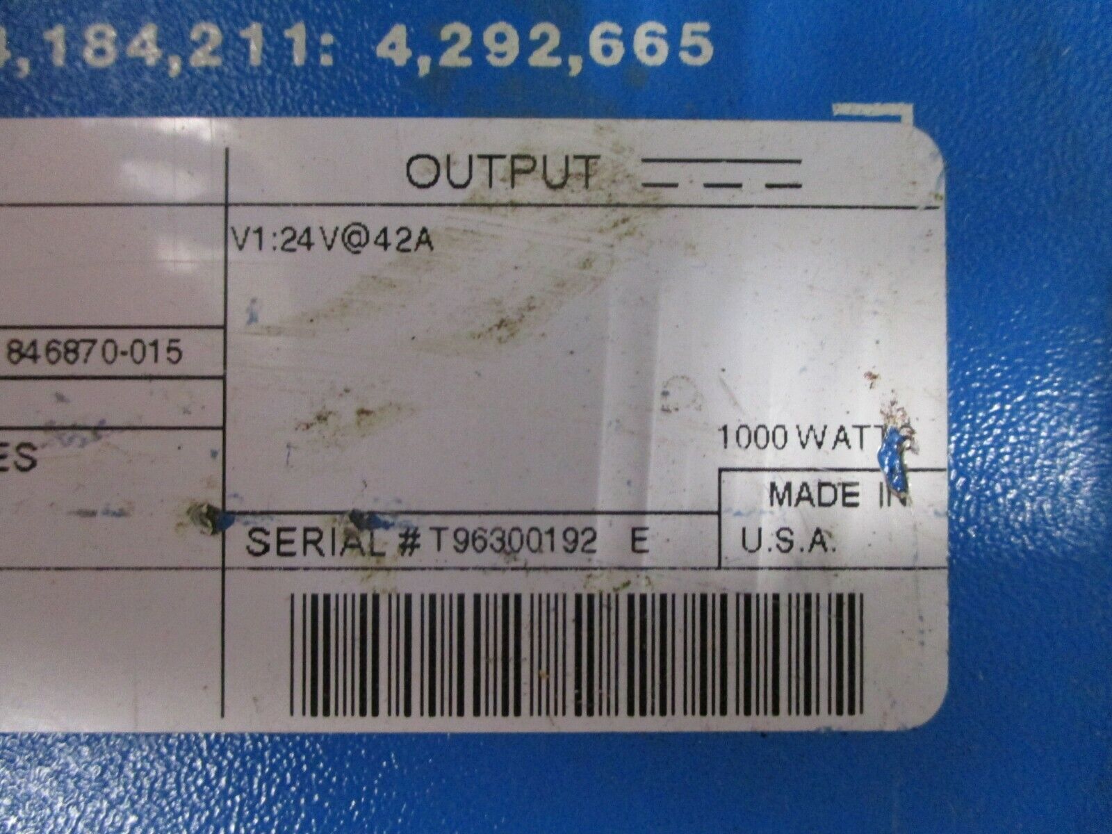 LH Research Super-Mite SM11-5/230A Input:2000VA 230A 50-60Hz Output:24V@42A Used