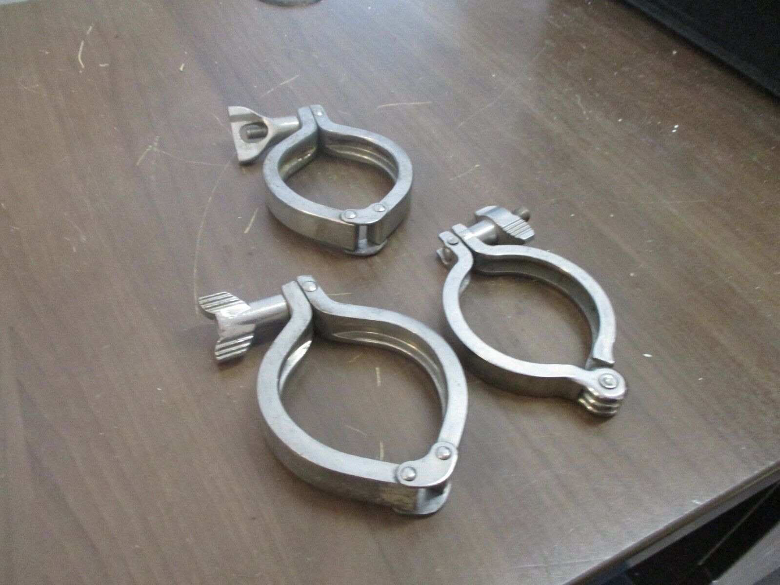 Misc. Brand Stainless Steel Sanitary Clamp Size: 2.5" *Lot of 3* Used