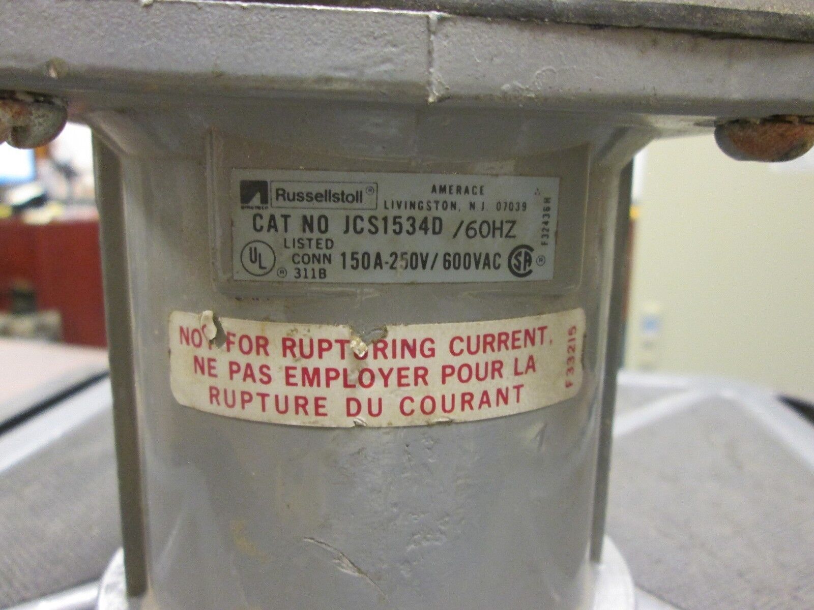 RussellStoll Receptacle JCS1534D 150A 600V 3P 4W Used