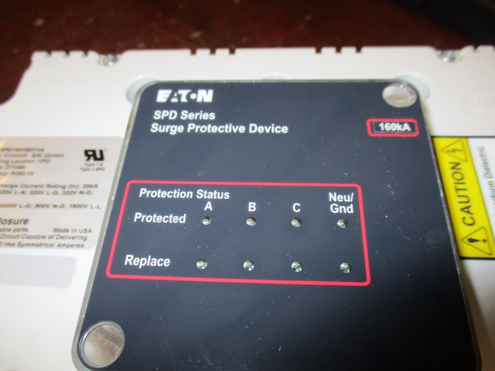 Eaton SPD Series Surge Protective Device SPD160480Y1A 277/480V Used