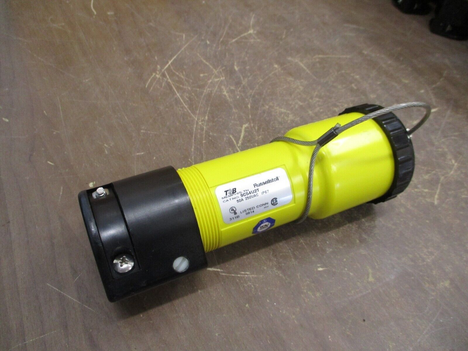 Russellstoll Connector 9C54U2T 50A 250V *Wire End* Used