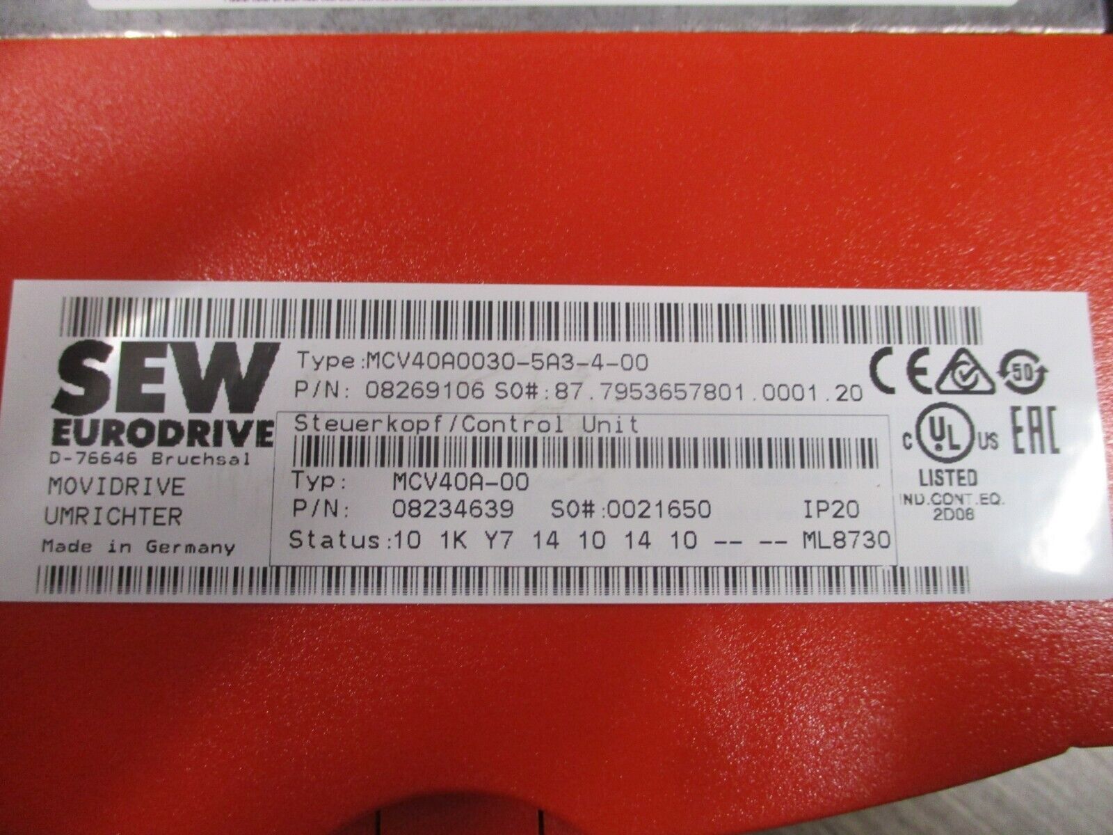Sew Eurodrive Movidrive Compact AC Drive MCV40A0030-5A3-4-00 New Surplus