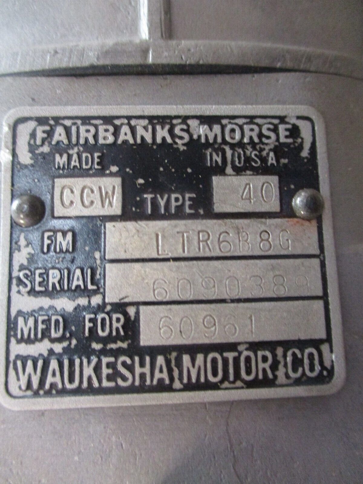 Fairbanks Morse Type 40 Magneto LTR6B8G CCW Used