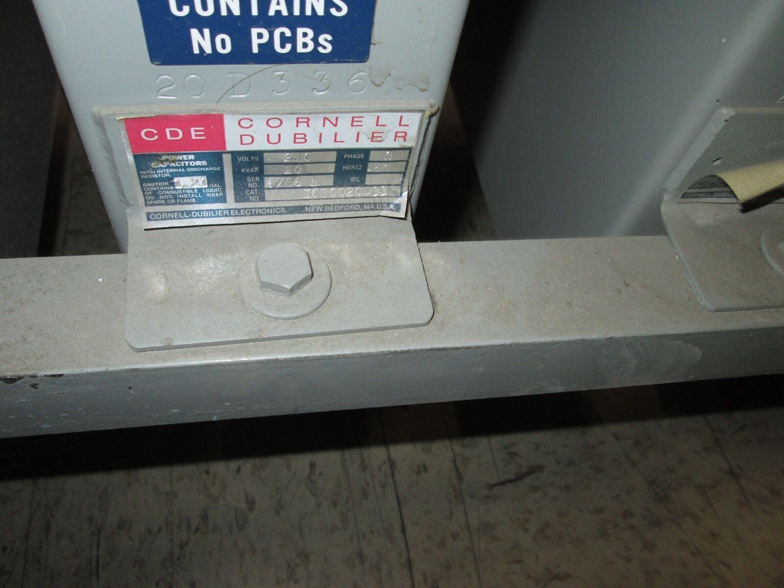 CDE / Cornell Dubilier Capacitor ICS4090D33 90KVAR 240V 3Ph Used