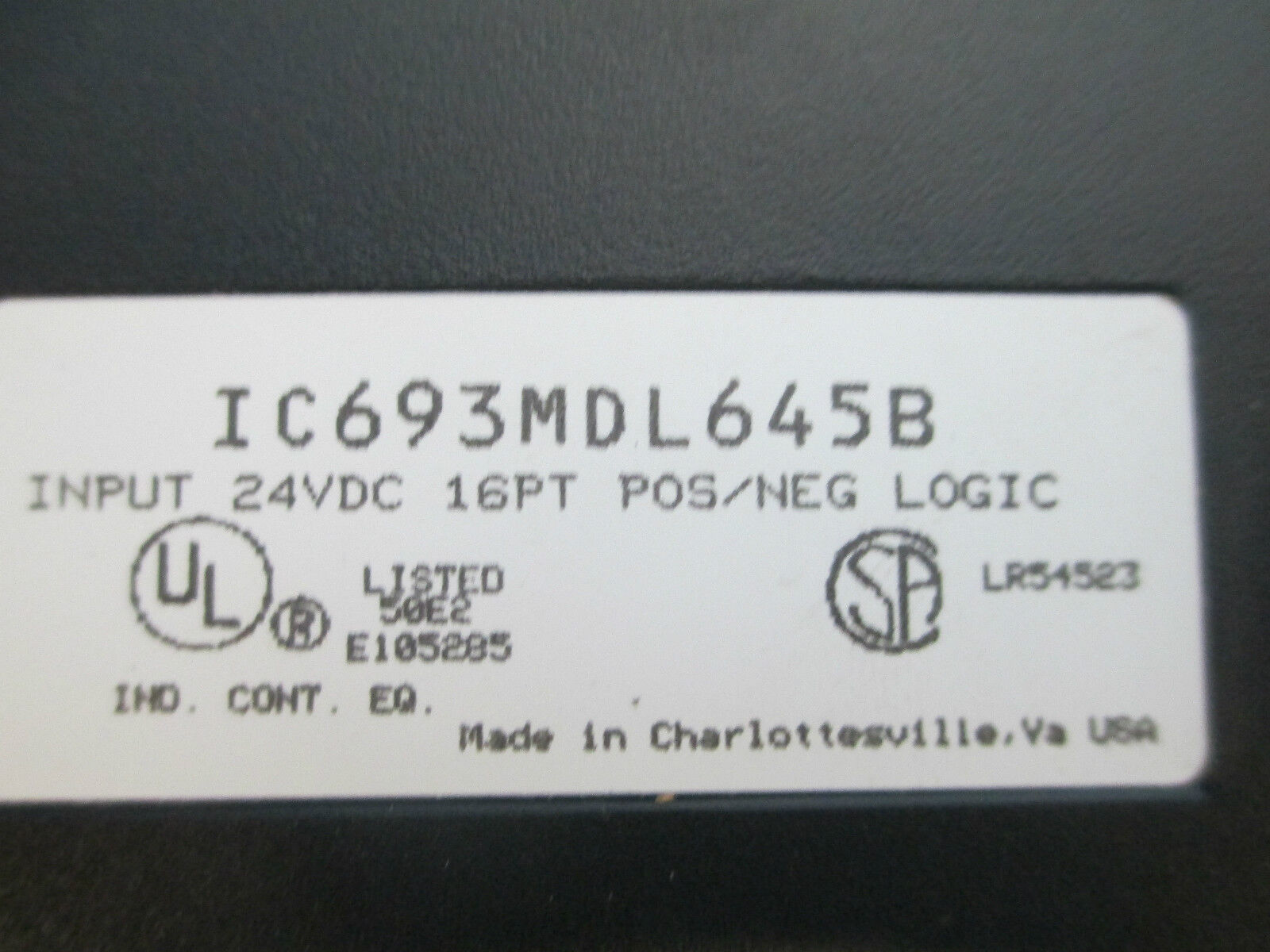 GE Fanuc Input Module IC693MDL645B, 24V 16PT Used