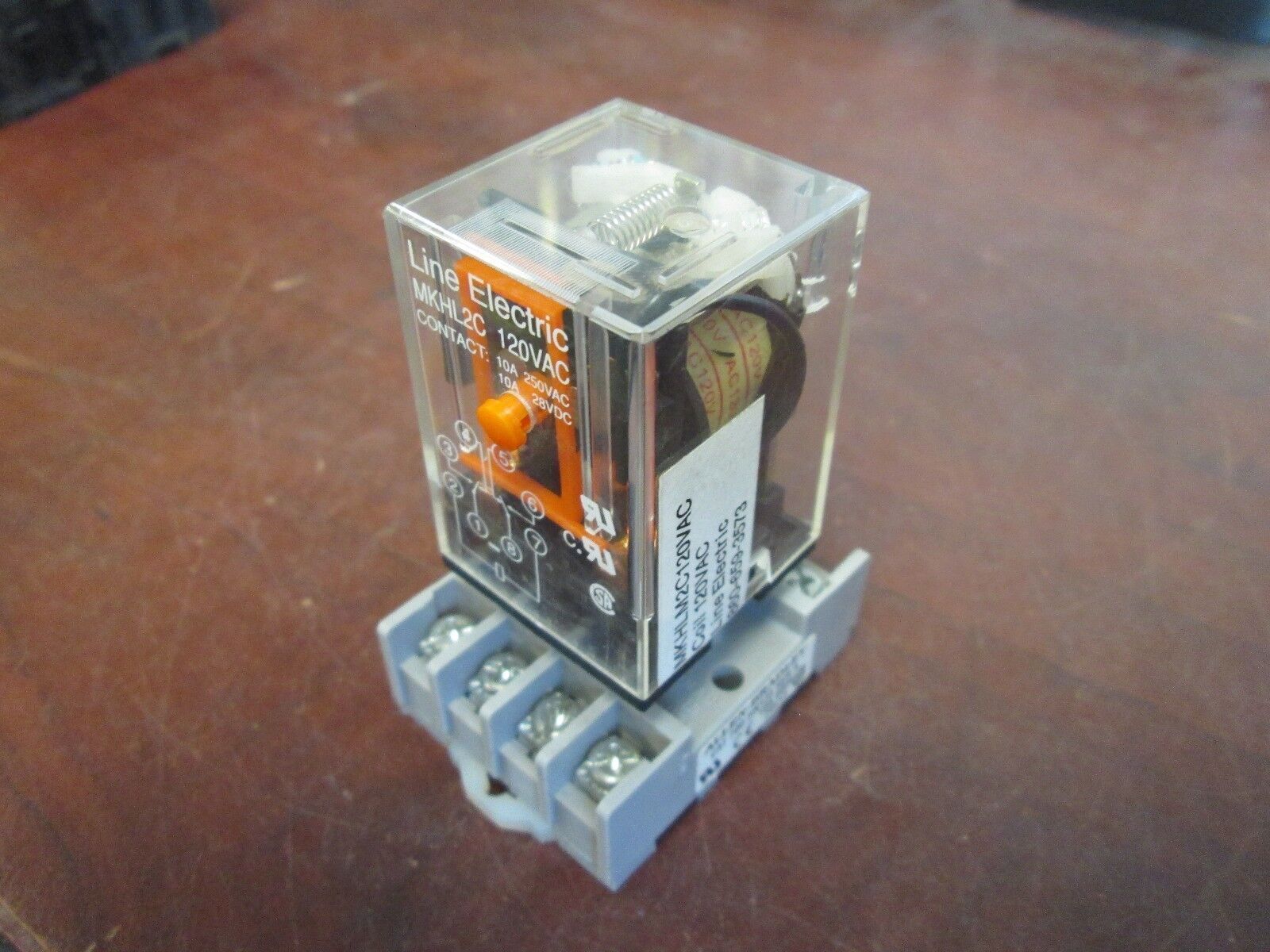 Line Electric Relay MKHL2C 120VAC w/ Base Used