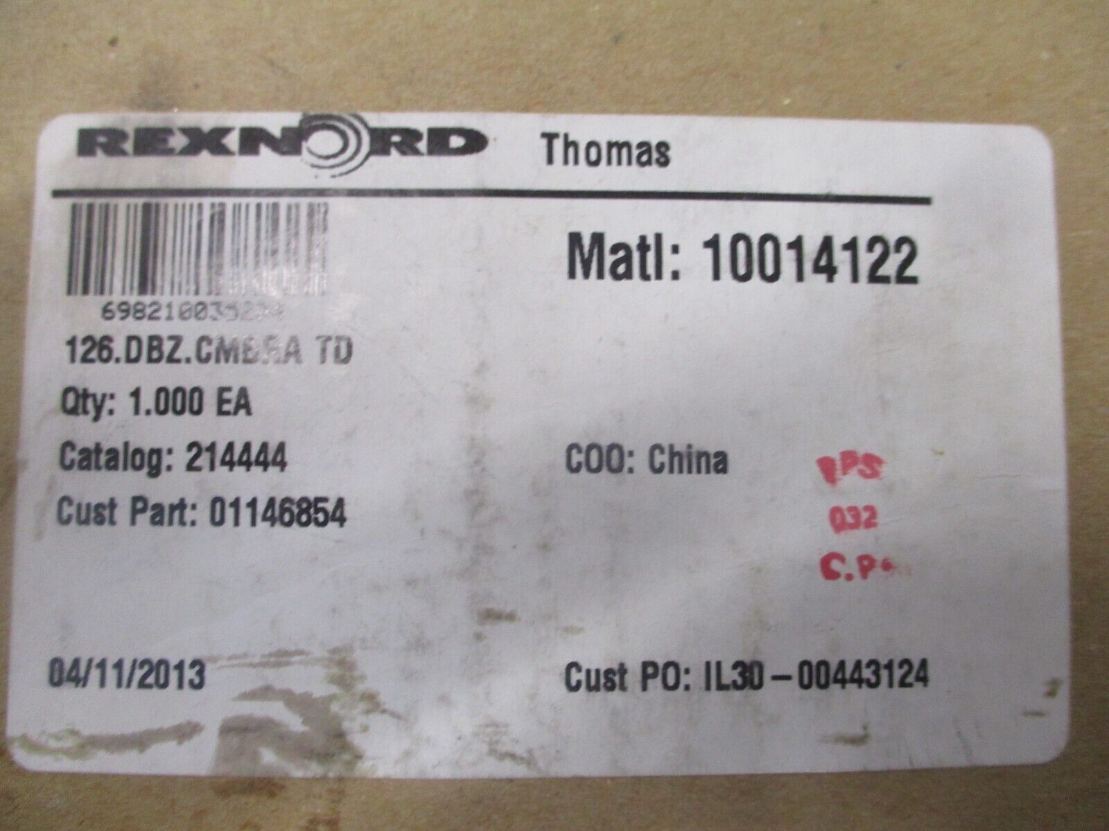 Rexnord Center Member Assembly 214444 New Surplus