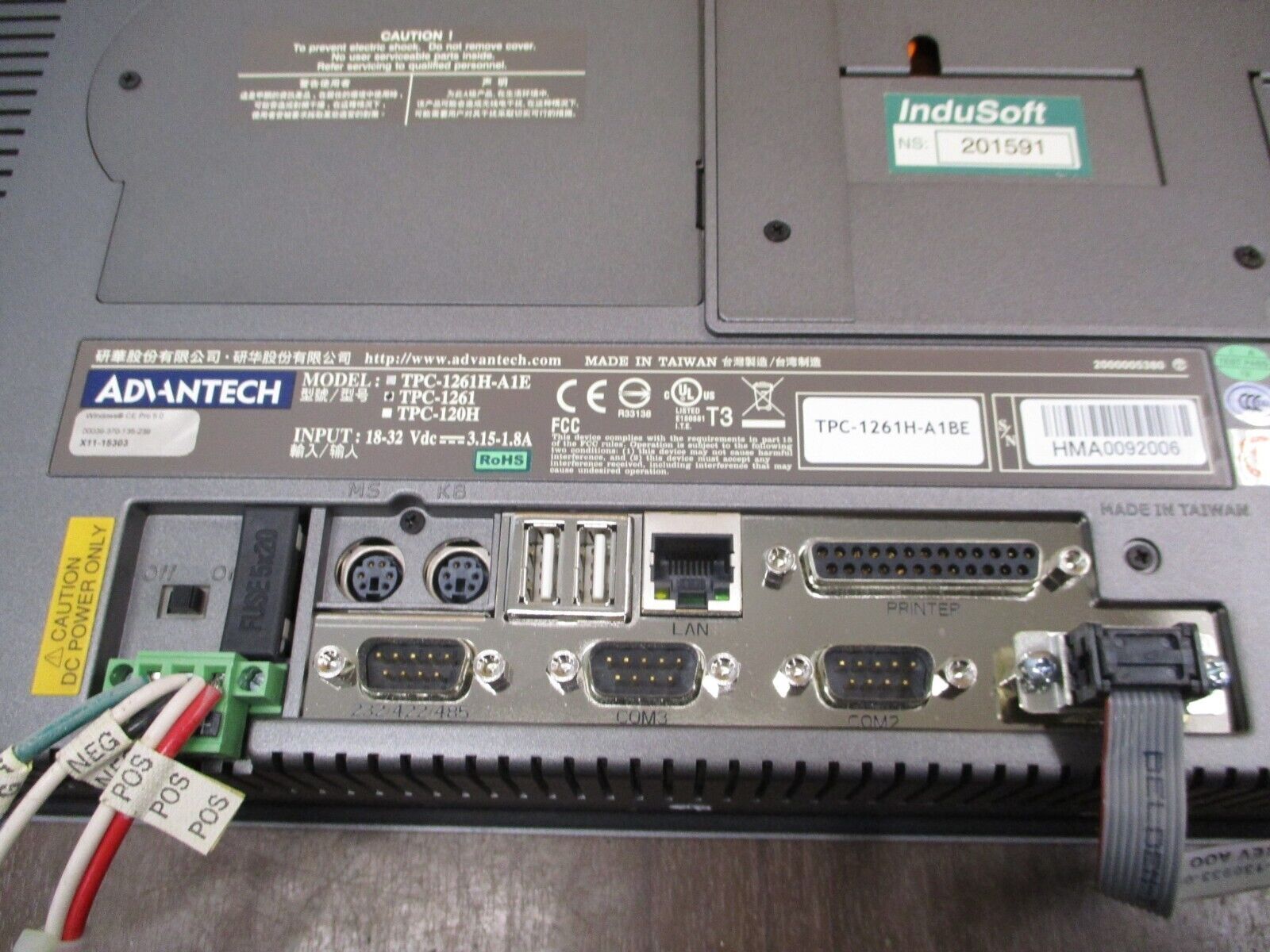 Advantech Touchscreen Panel PC TPC-1261H-A1BE Used